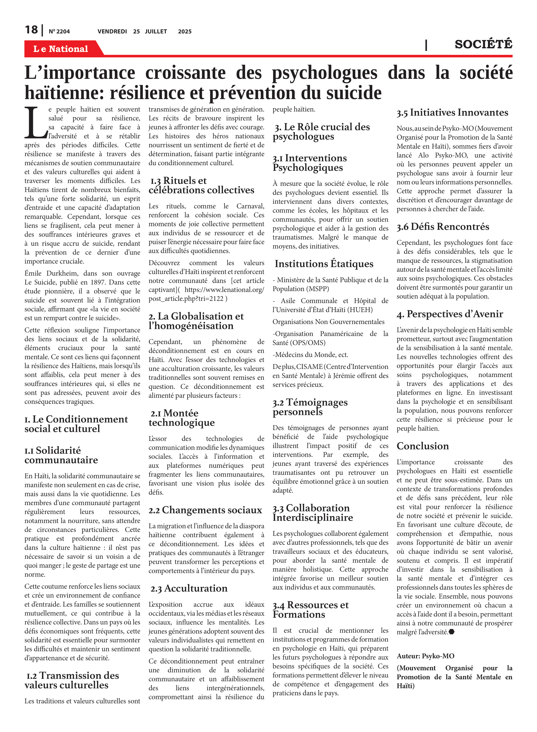 Page 18 de l'édition 2204