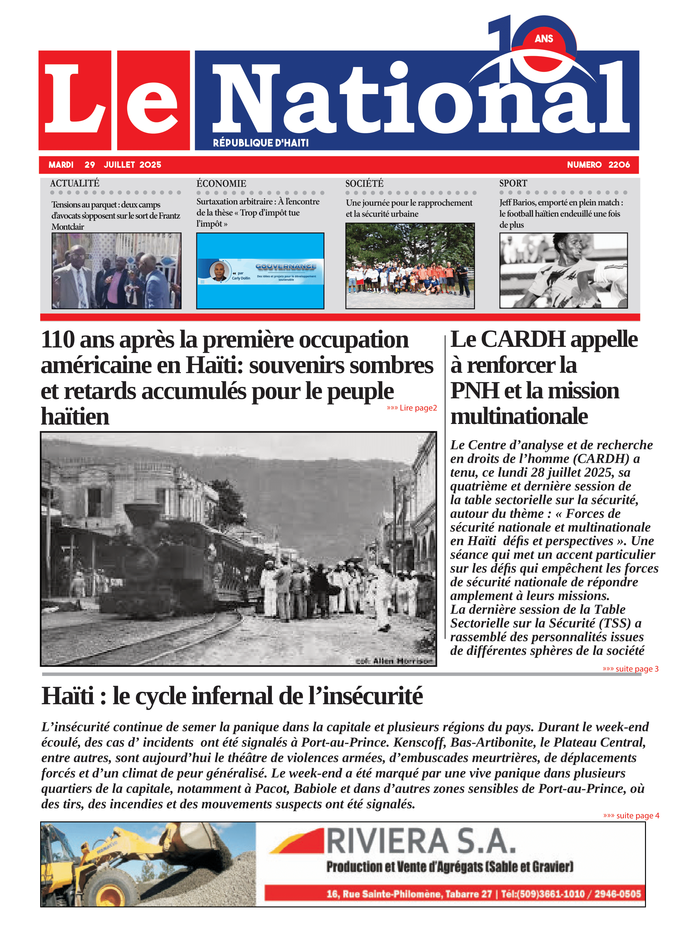 Page 1 de l'édition 2206