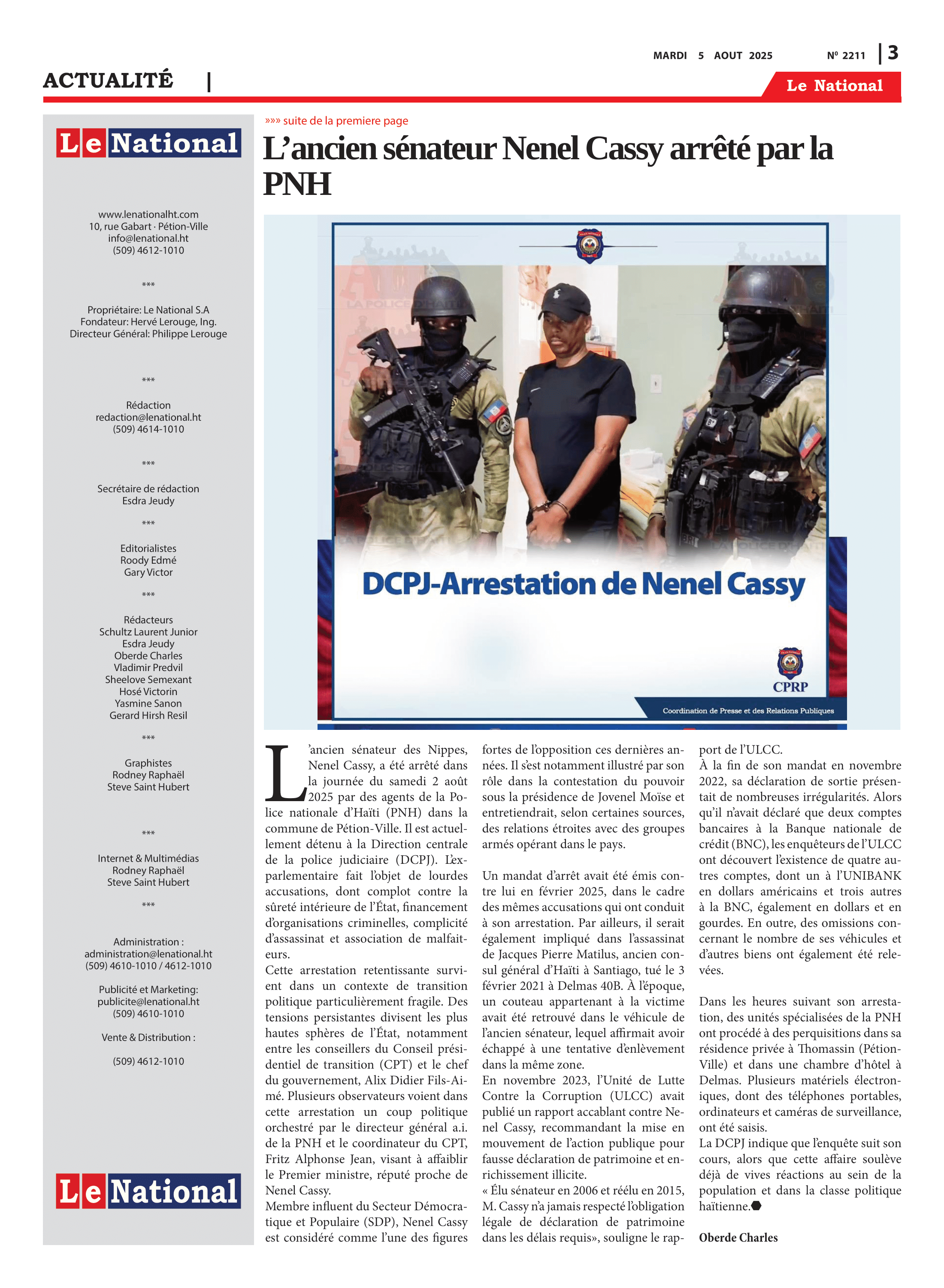 Page 3 de l'édition 2211