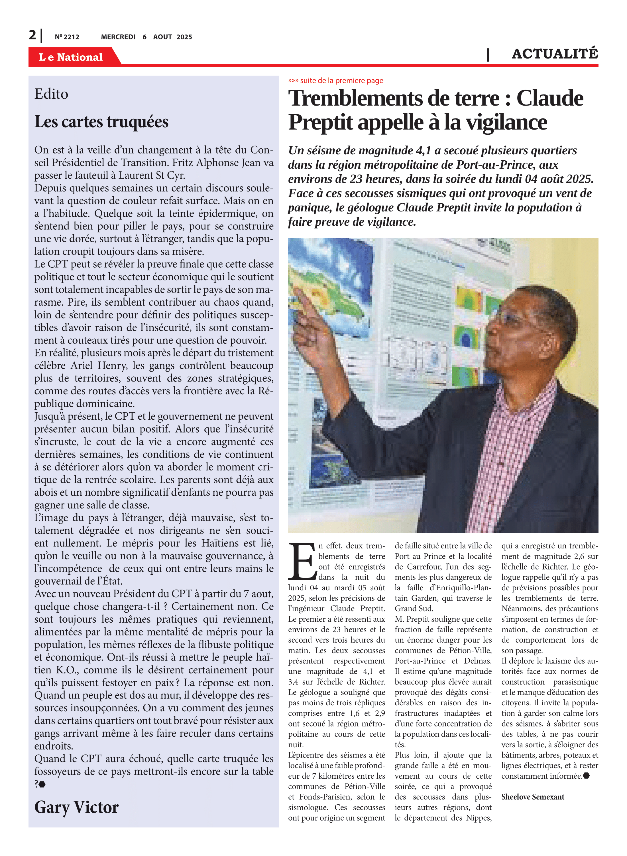 Page 2 de l'édition 2212