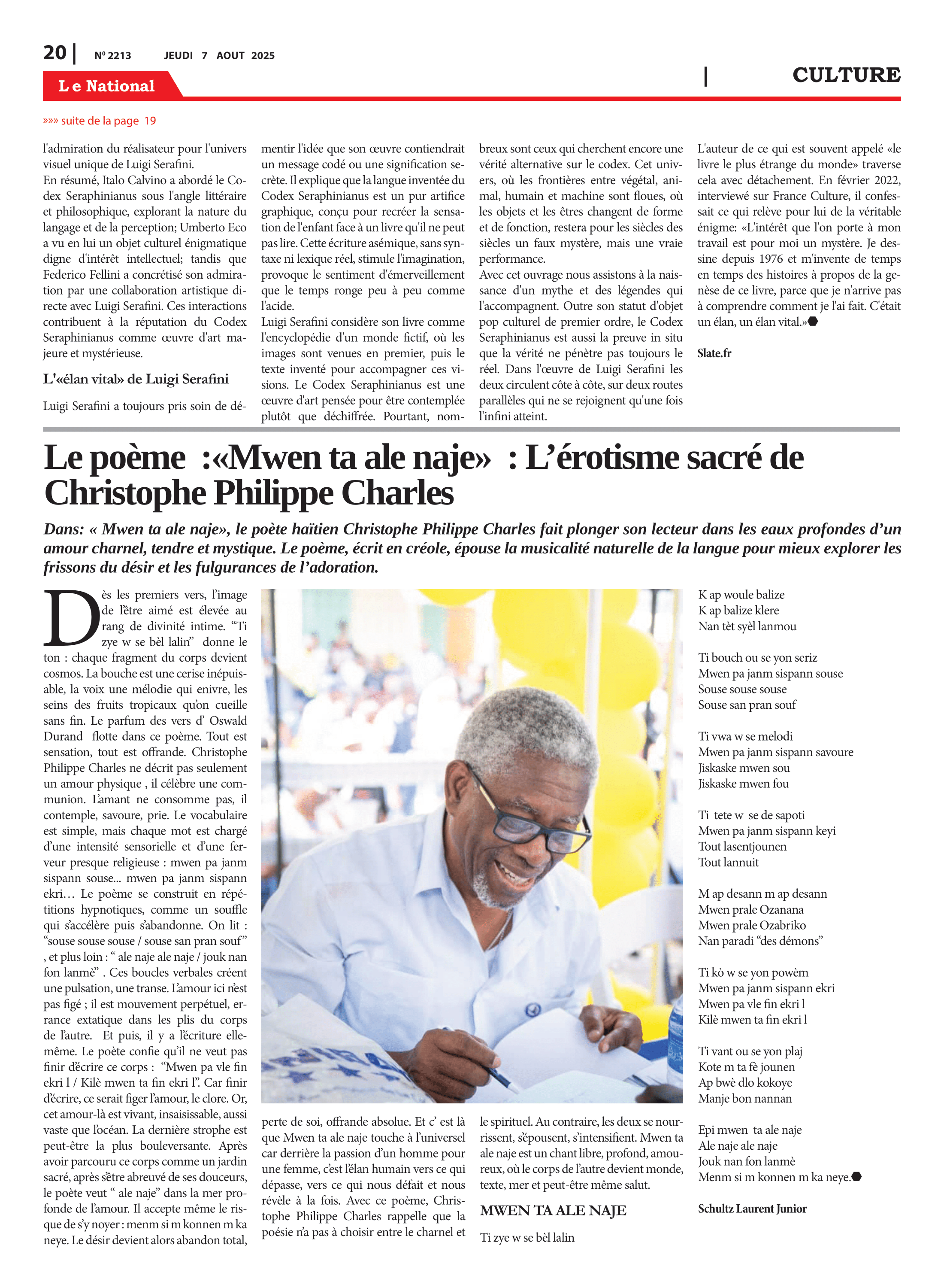 Page 20 de l'édition 2213