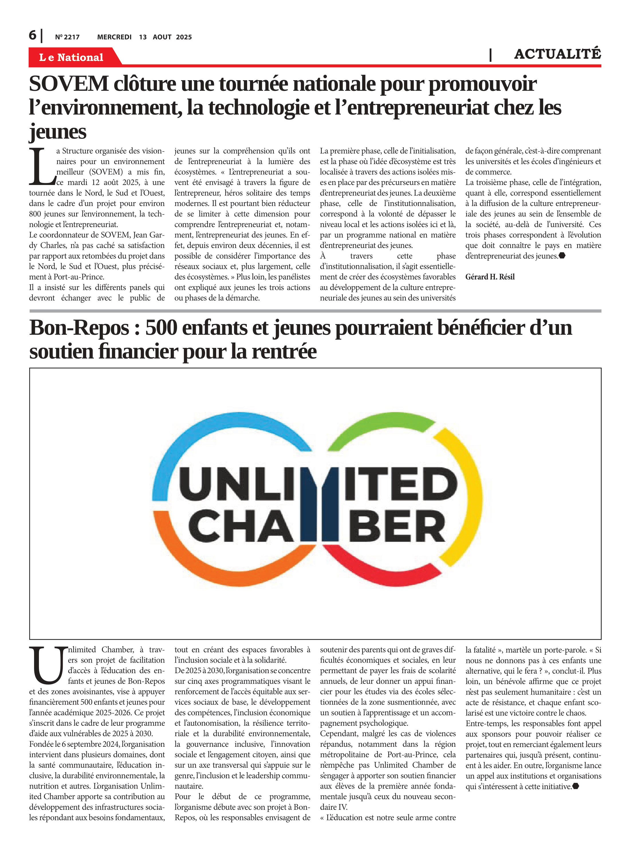 Page 6 de l'édition 2217