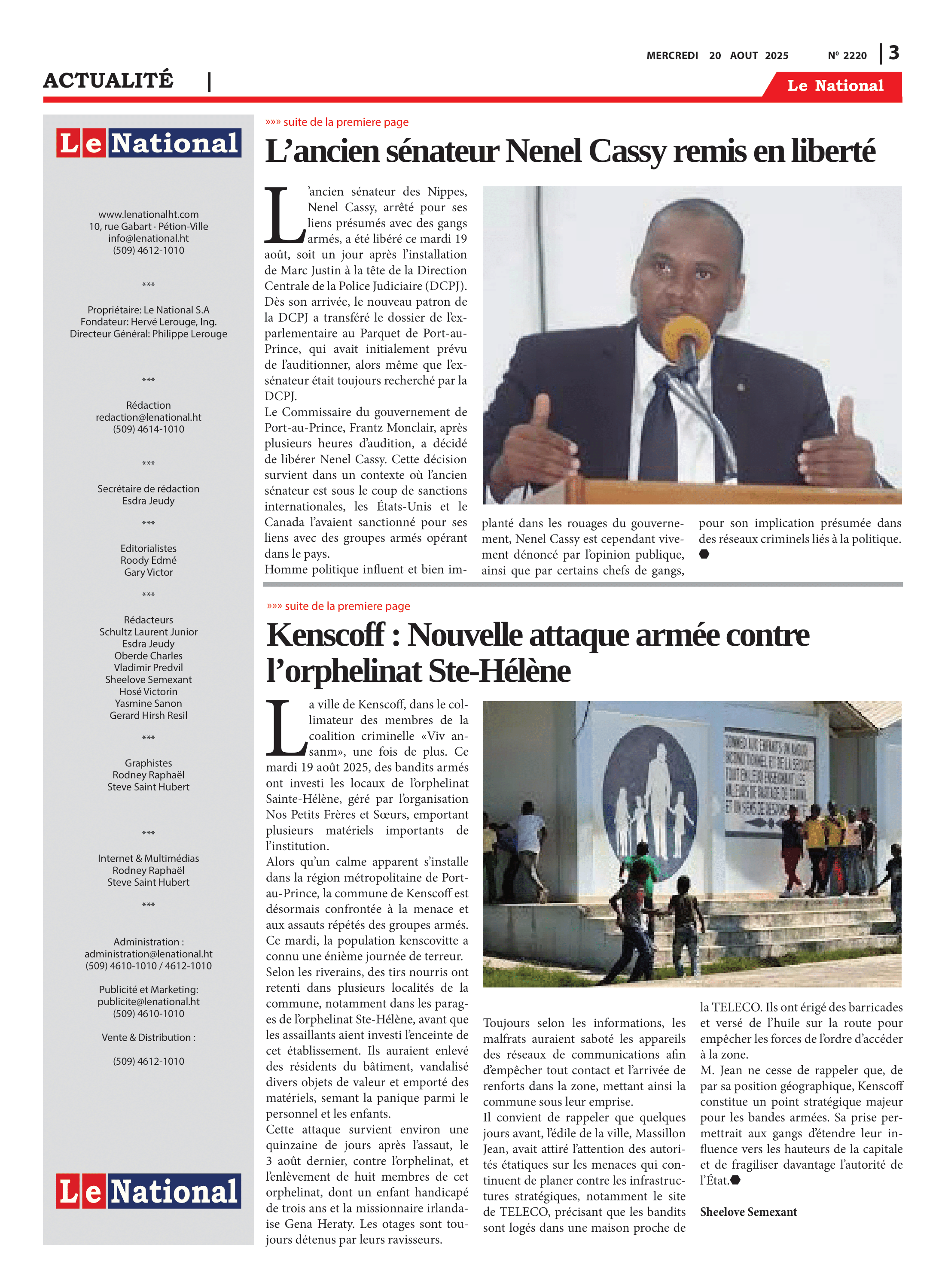 Page 3 de l'édition 2220