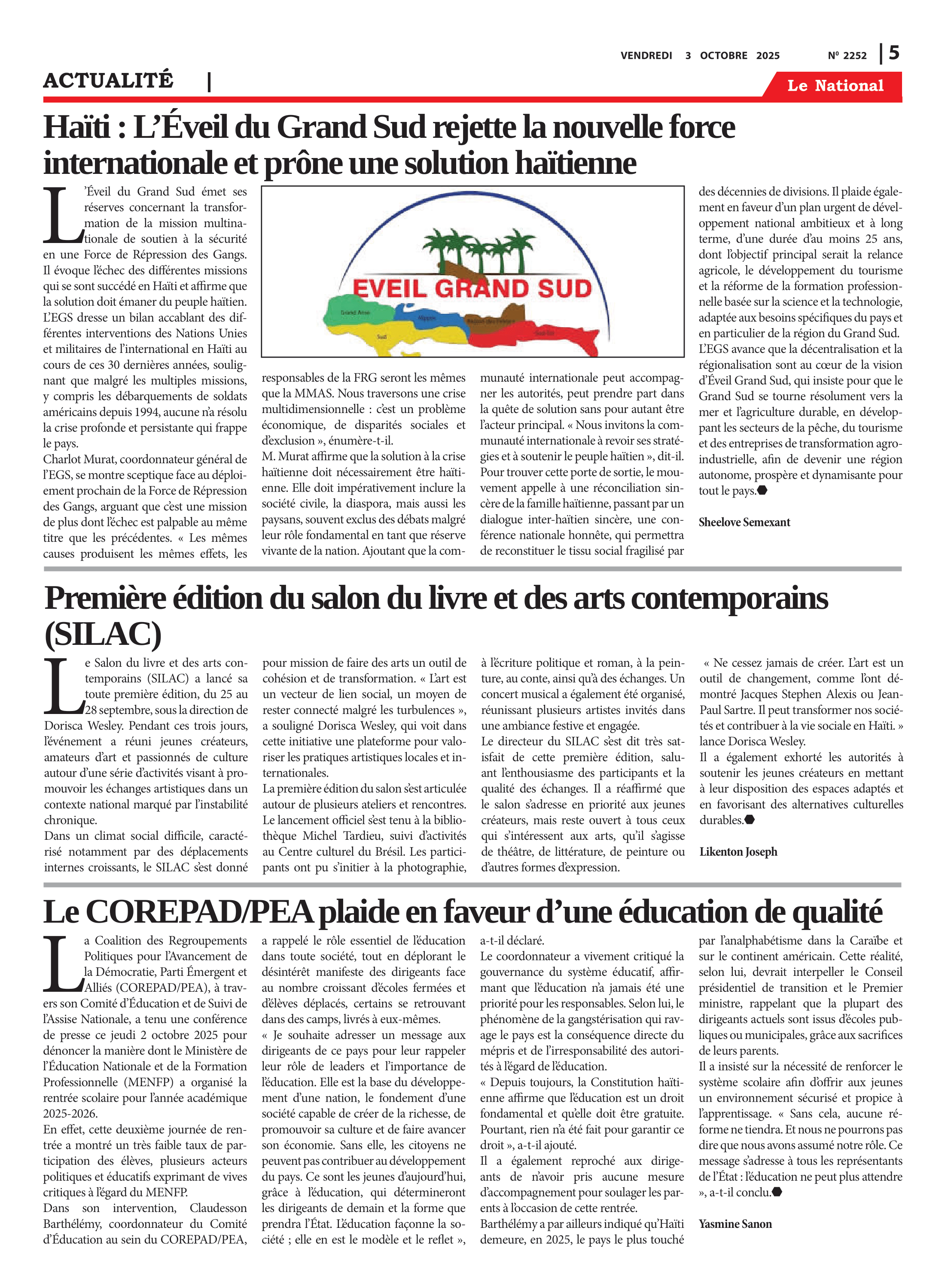Page 5 de l'édition 2252