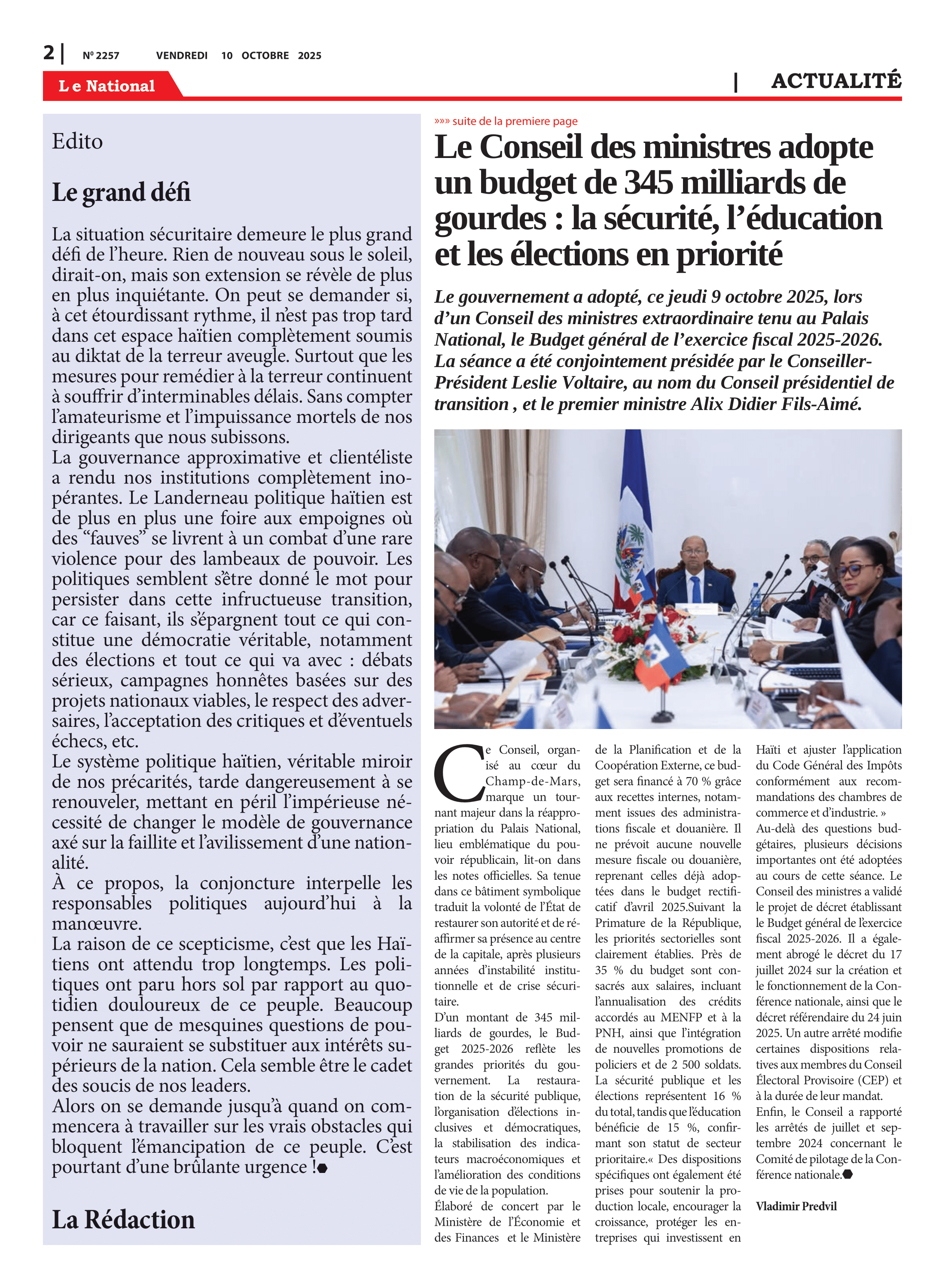 Page 2 de l'édition 2257