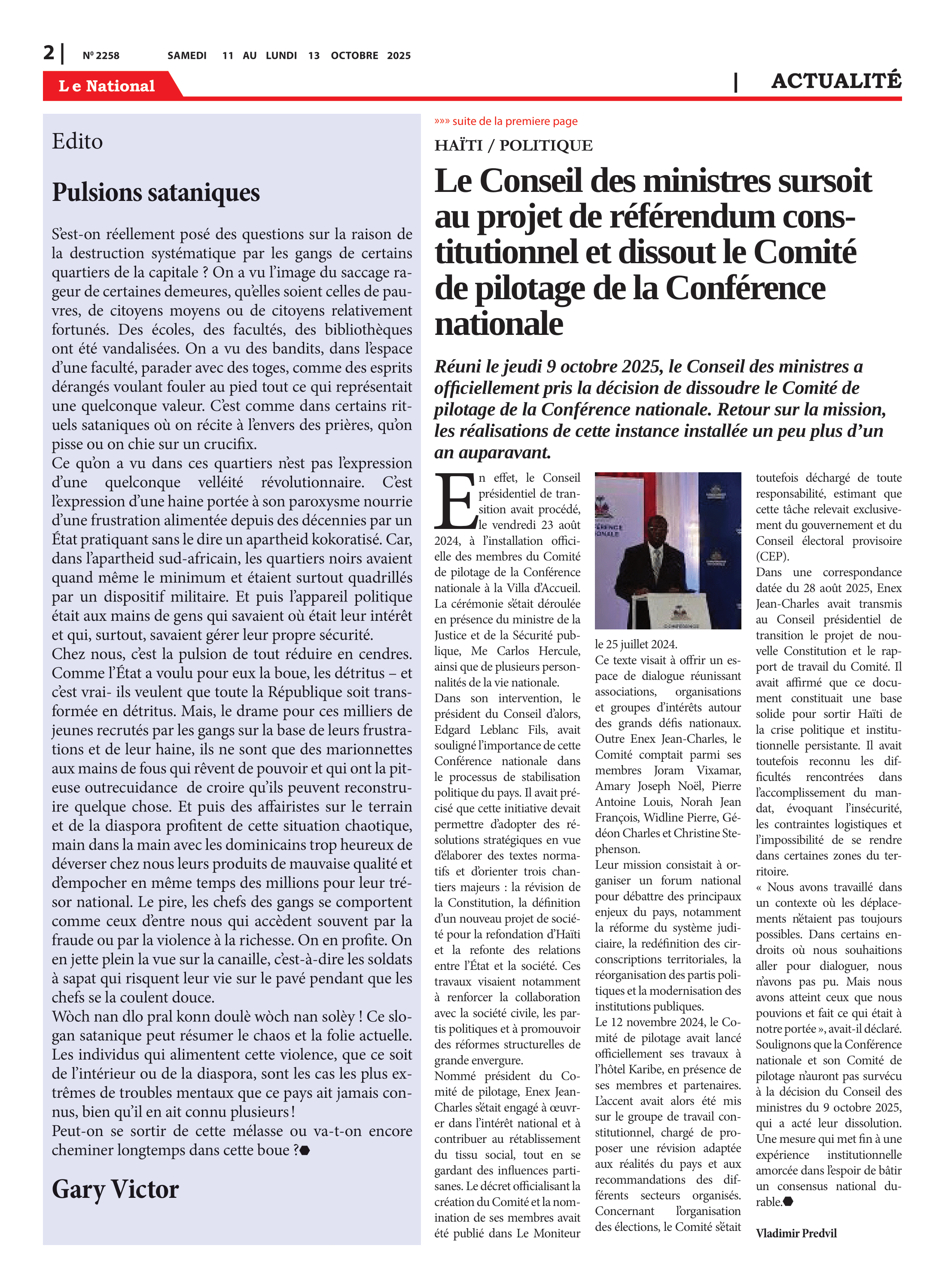 Page 2 de l'édition 2258