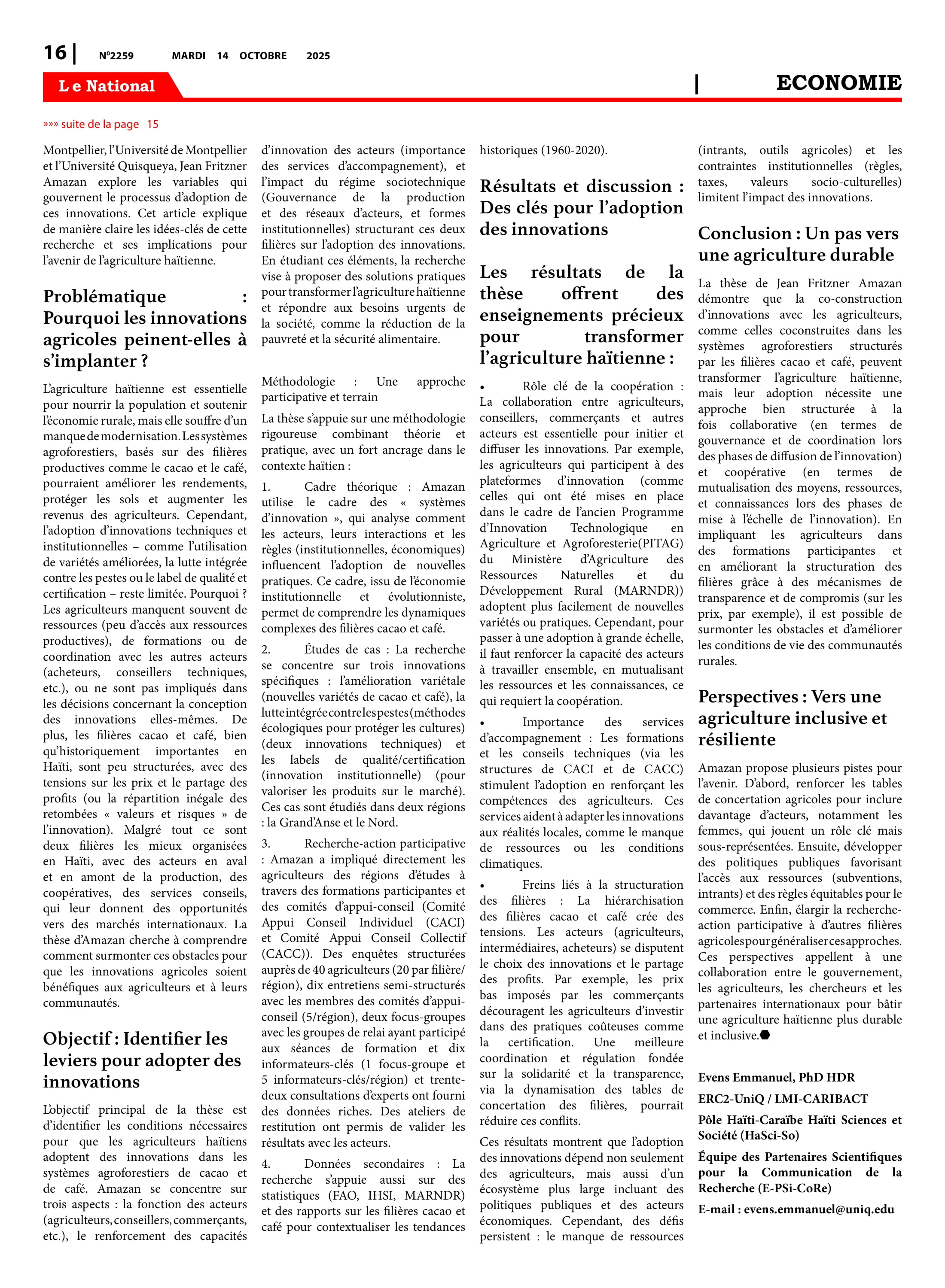 Page 16 de l'édition 2259