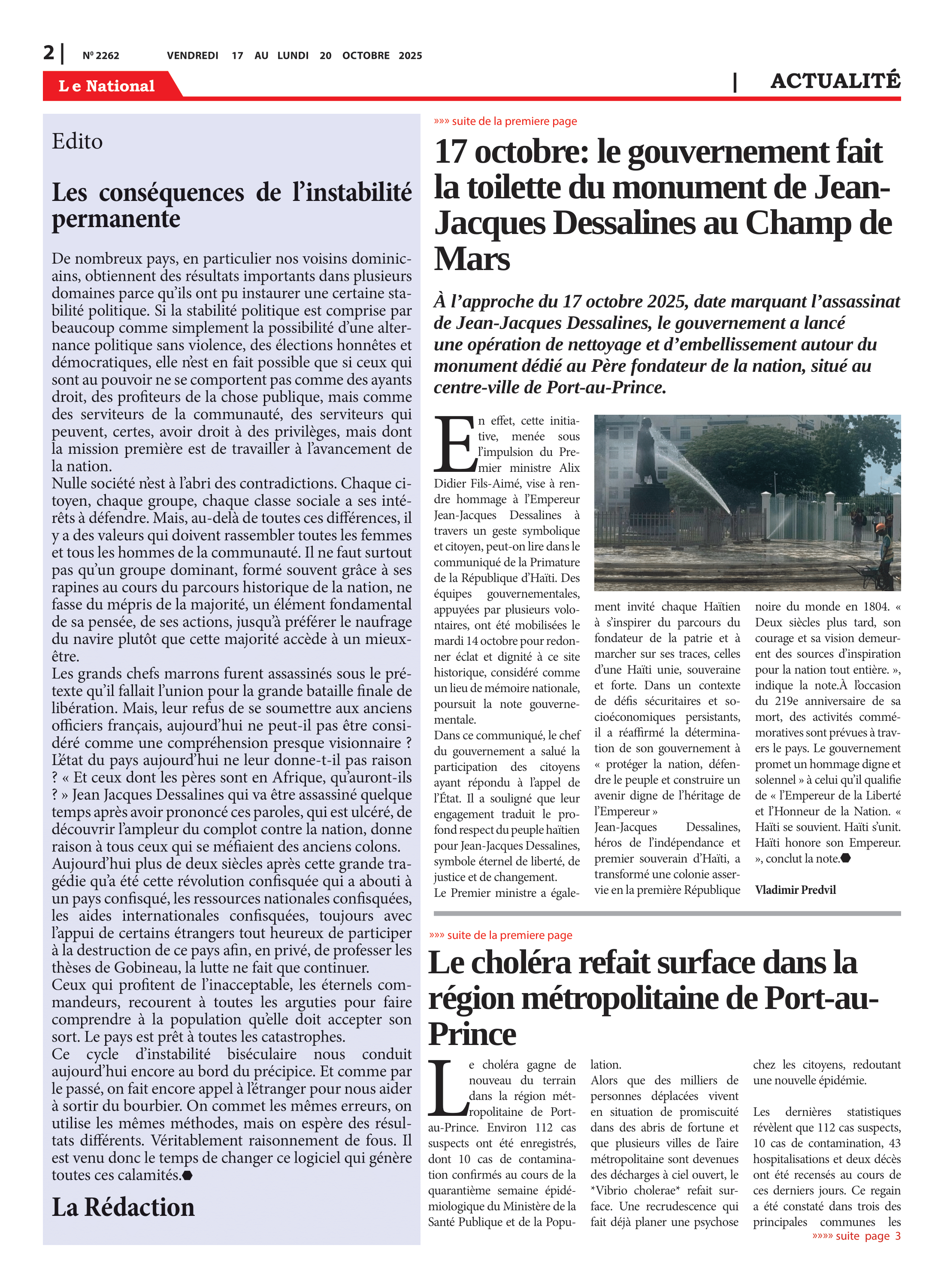 Page 2 de l'édition 2262