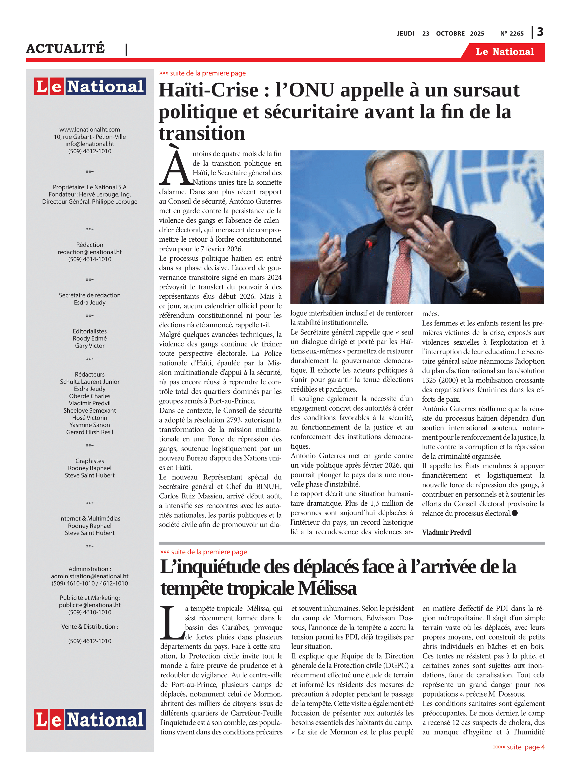 Page 3 de l'édition 2265
