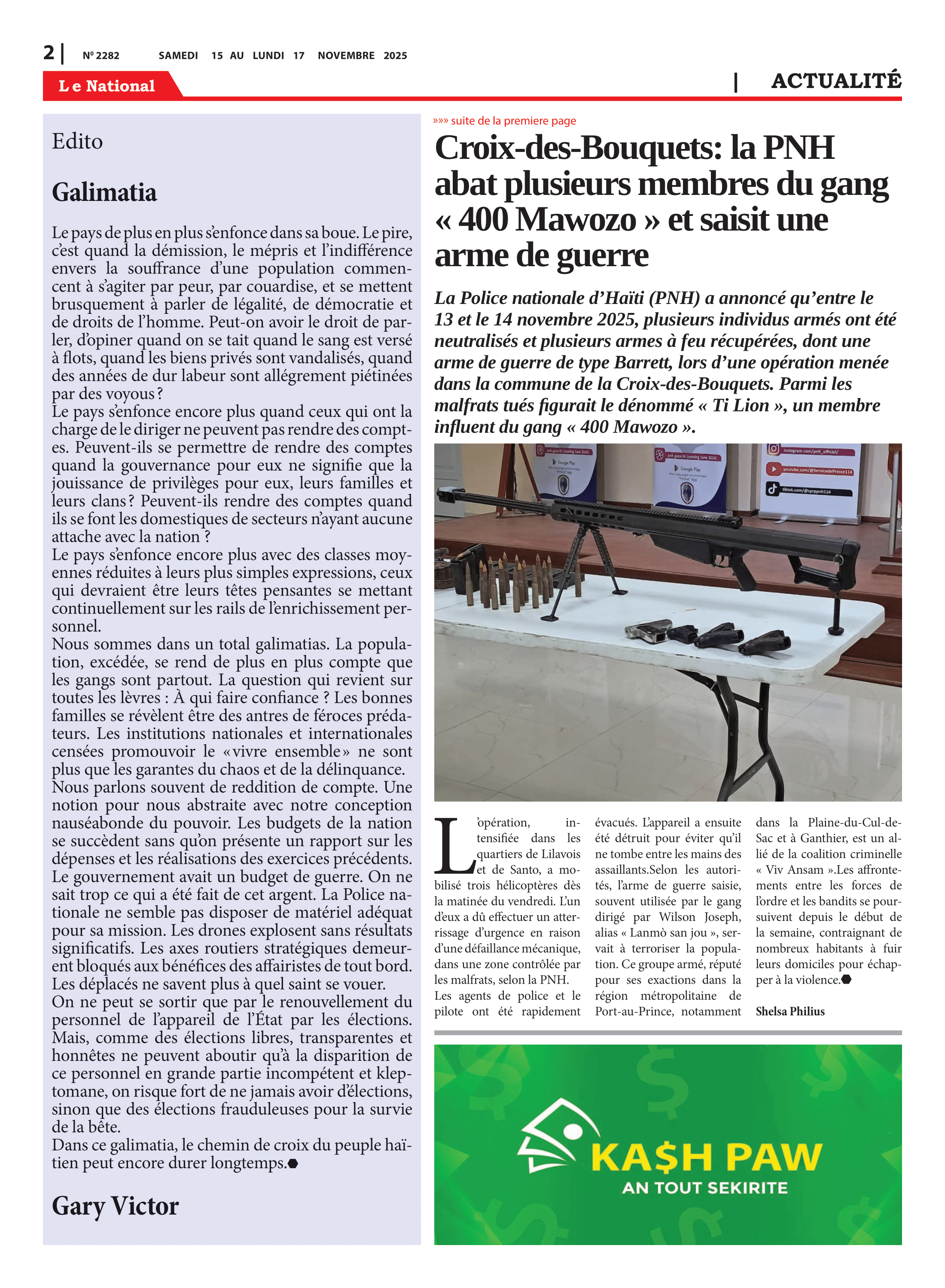 Page 2 de l'édition 2282