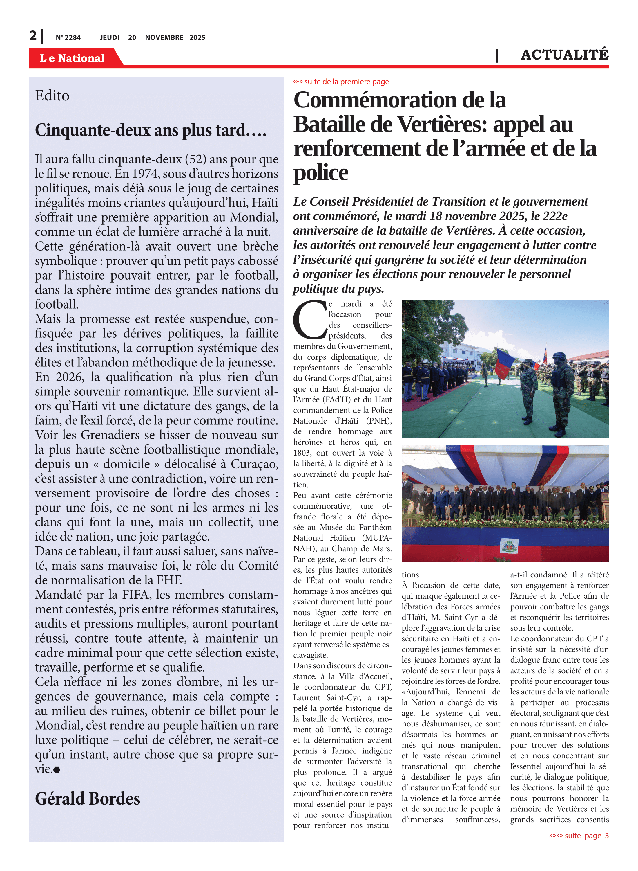 Page 2 de l'édition 2284