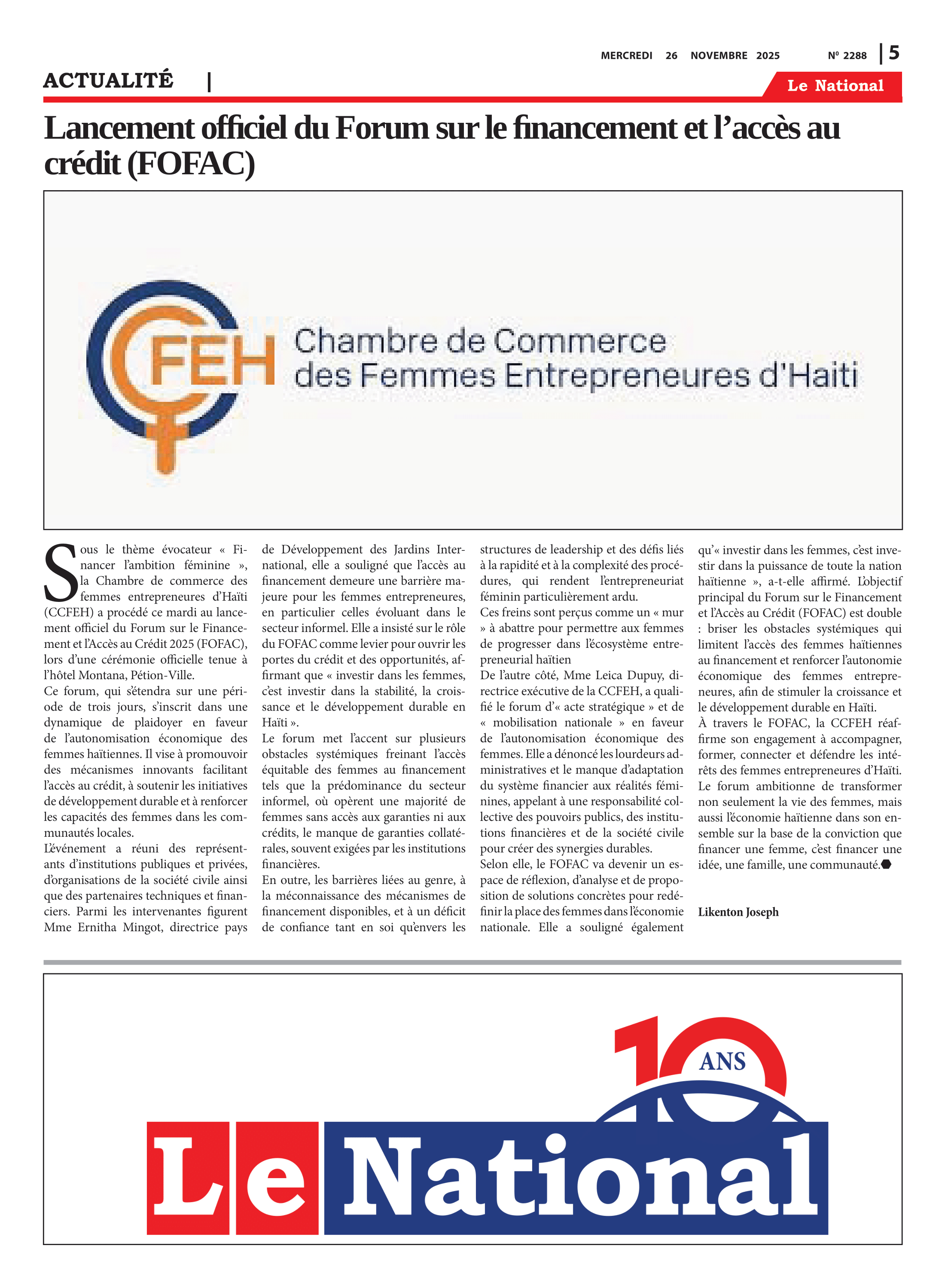 Page 5 de l'édition 2288