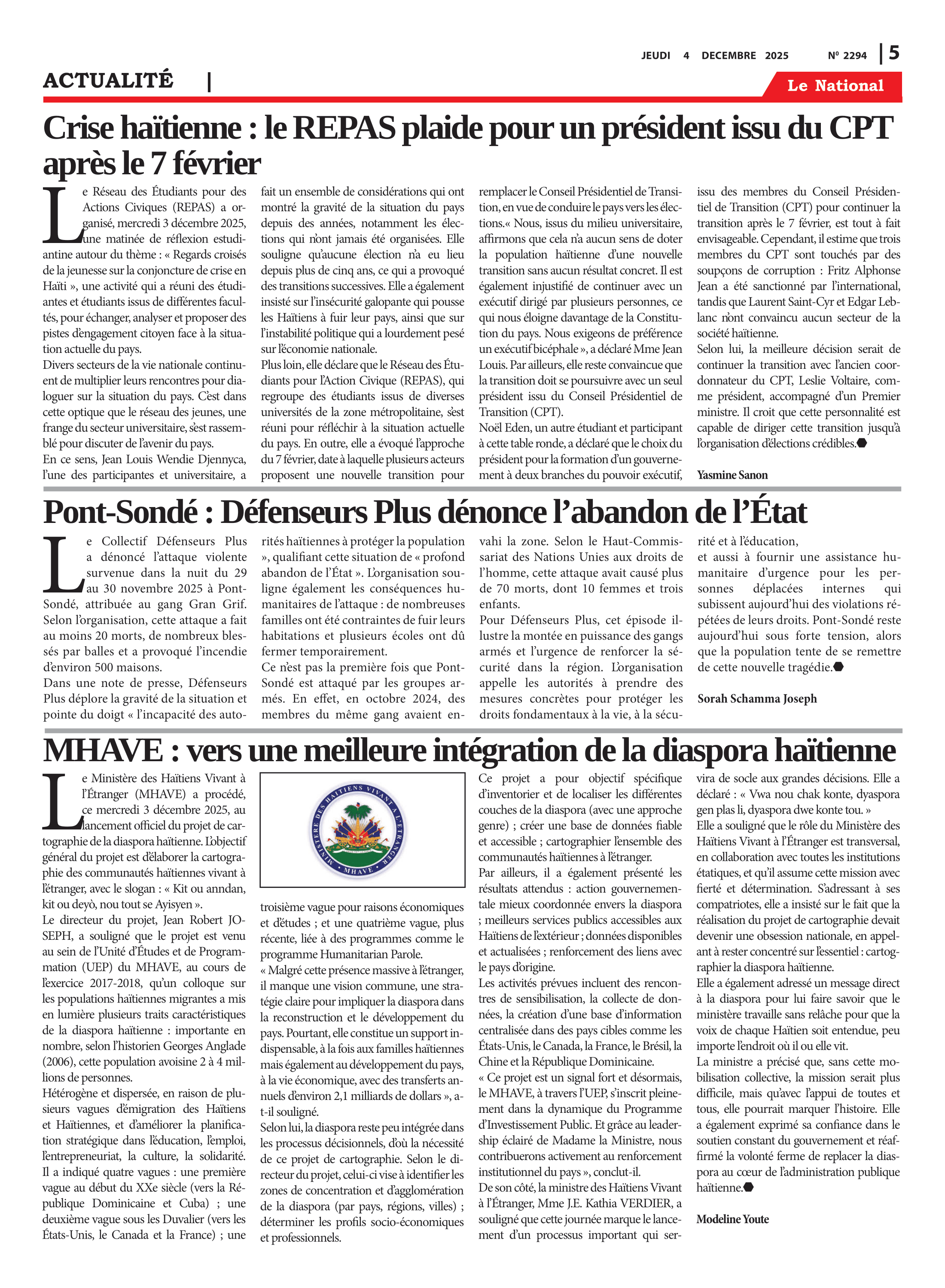 Page 5 de l'édition 2294