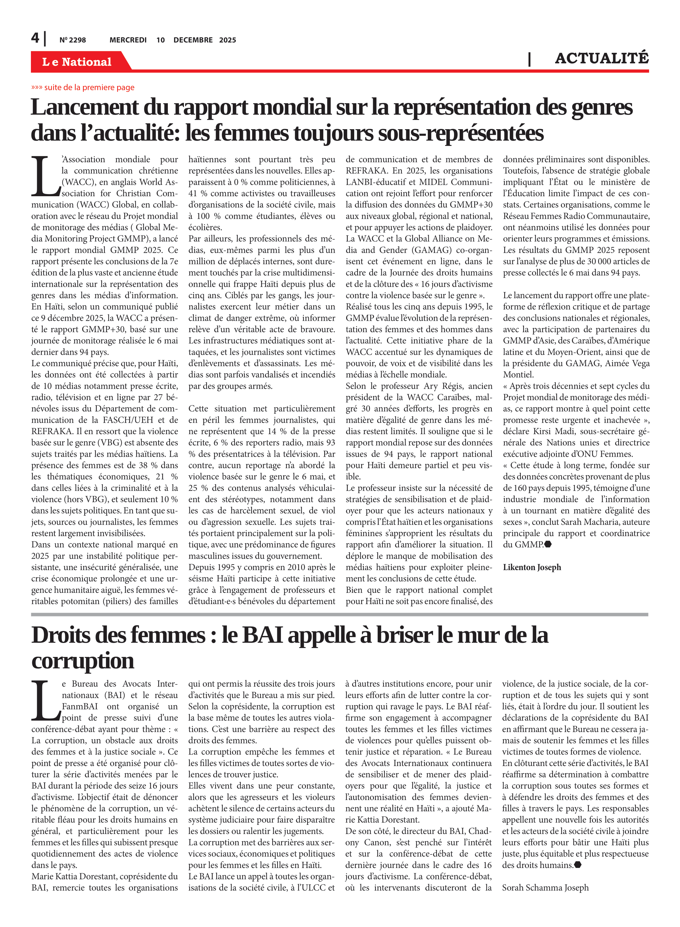 Page 4 de l'édition 2298