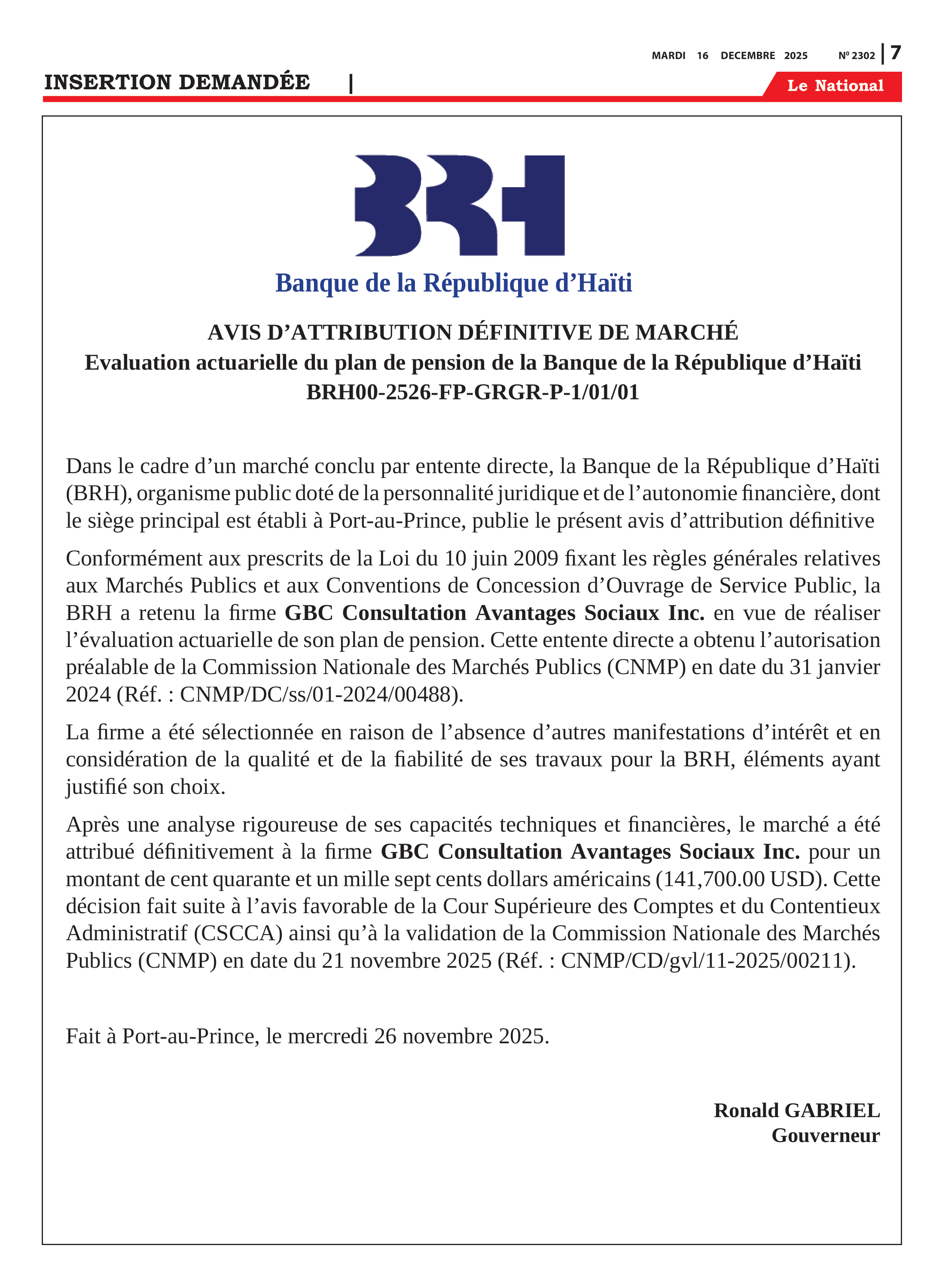 Page 7 de l'édition 2302