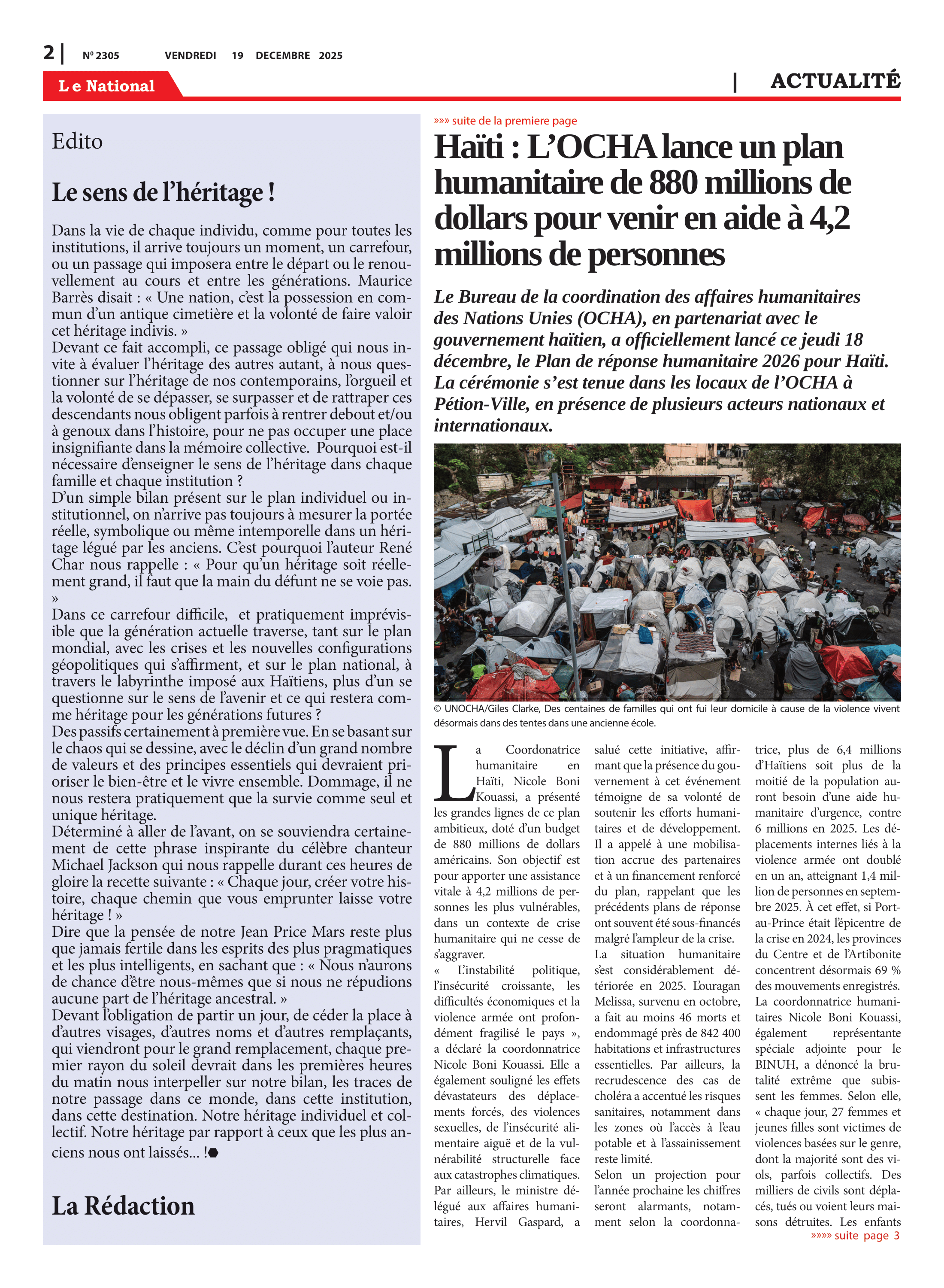 Page 2 de l'édition 2305