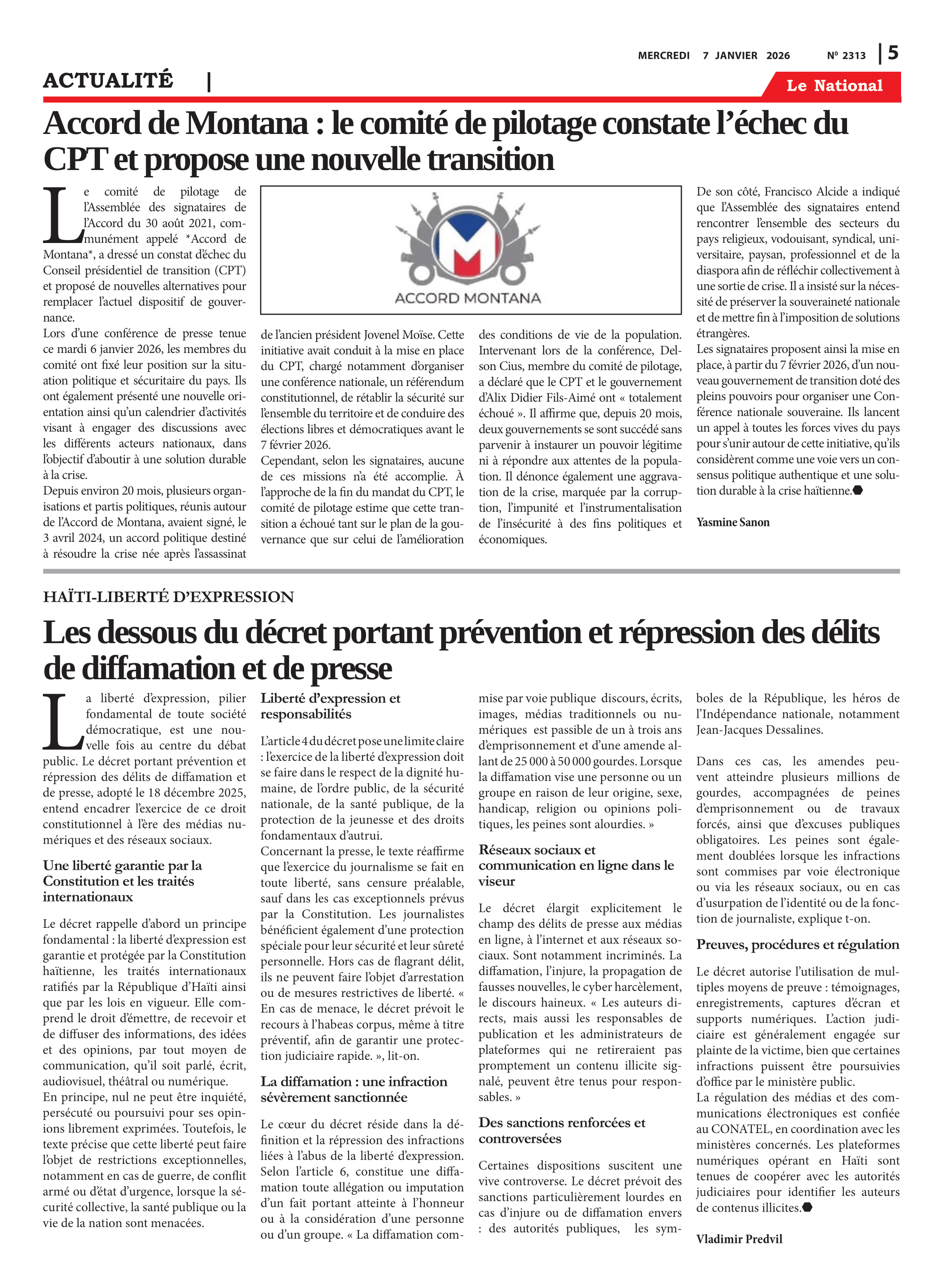 Page 5 de l'édition 2313