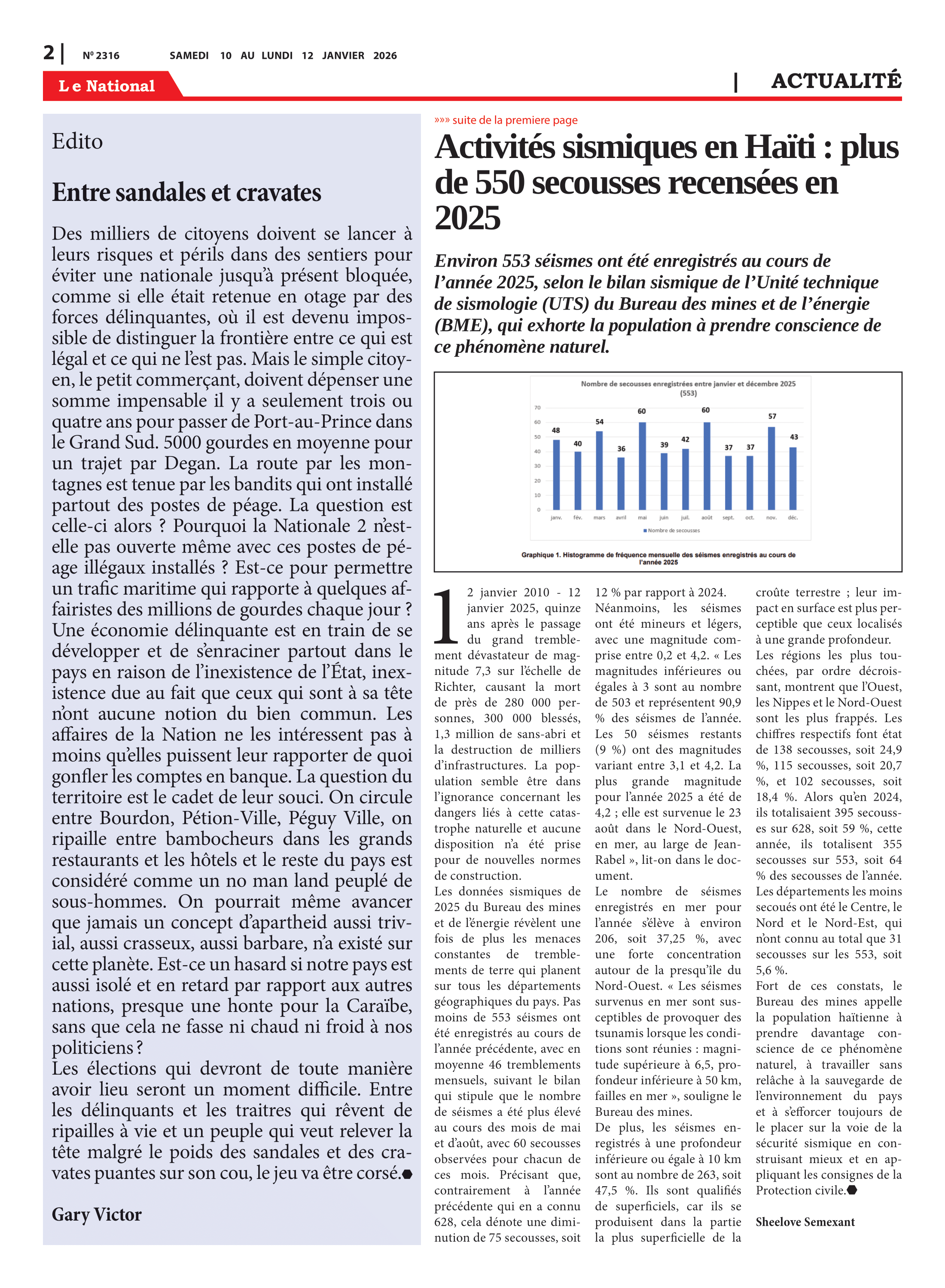 Page 2 de l'édition 2316