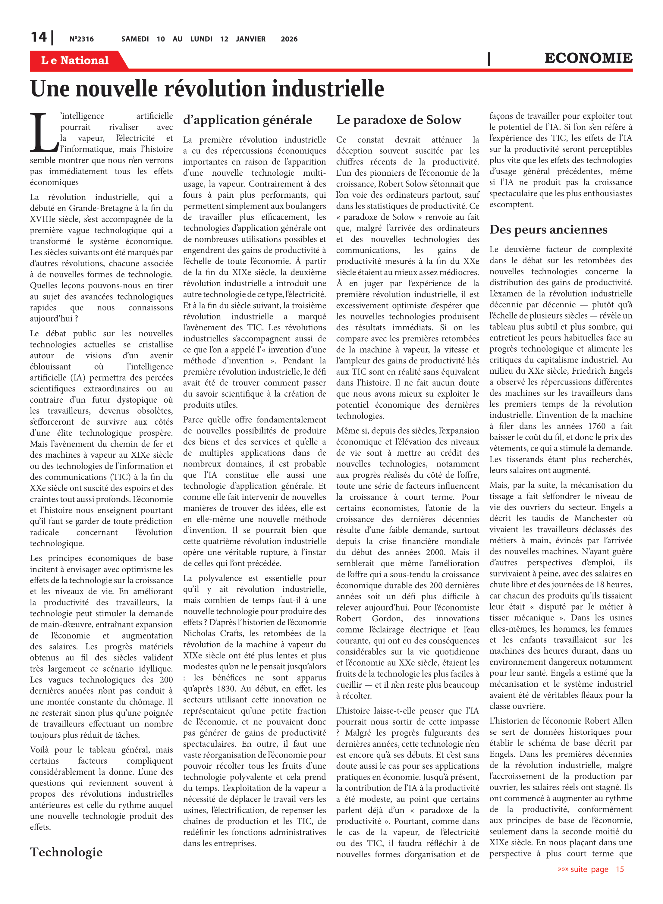Page 14 de l'édition 2316