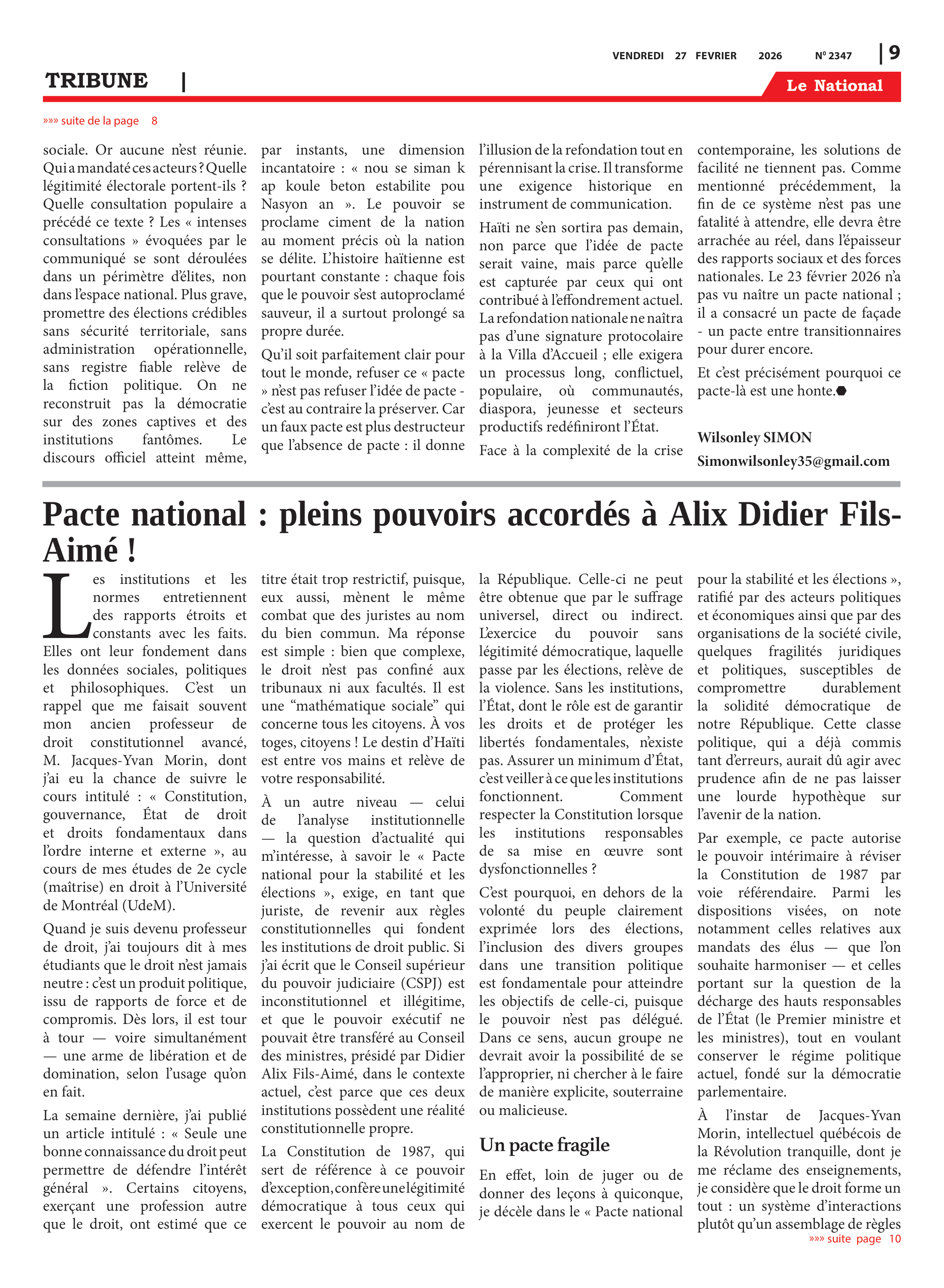 Page 9 de l'édition 2347