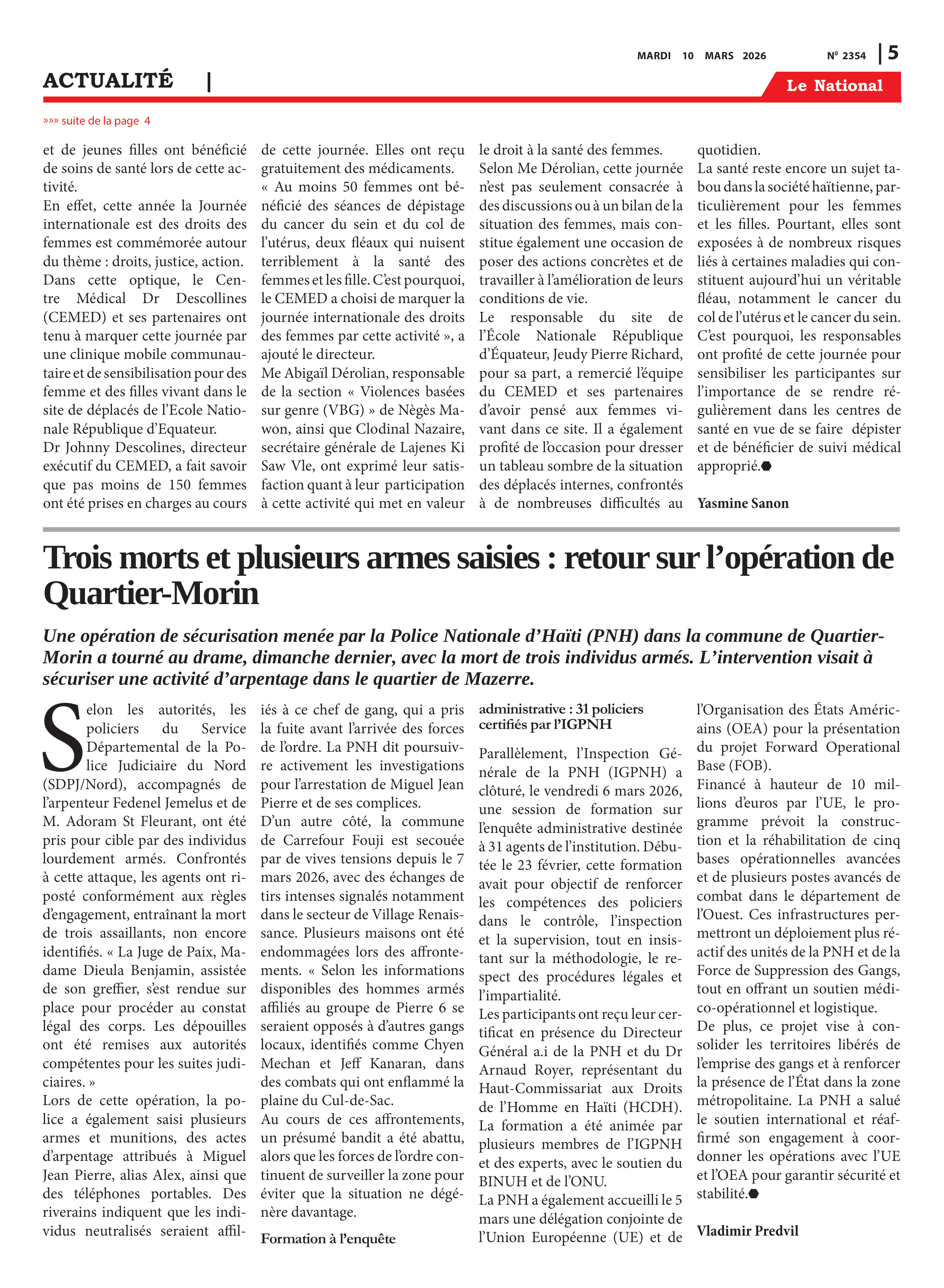 Page 5 de l'édition 2354