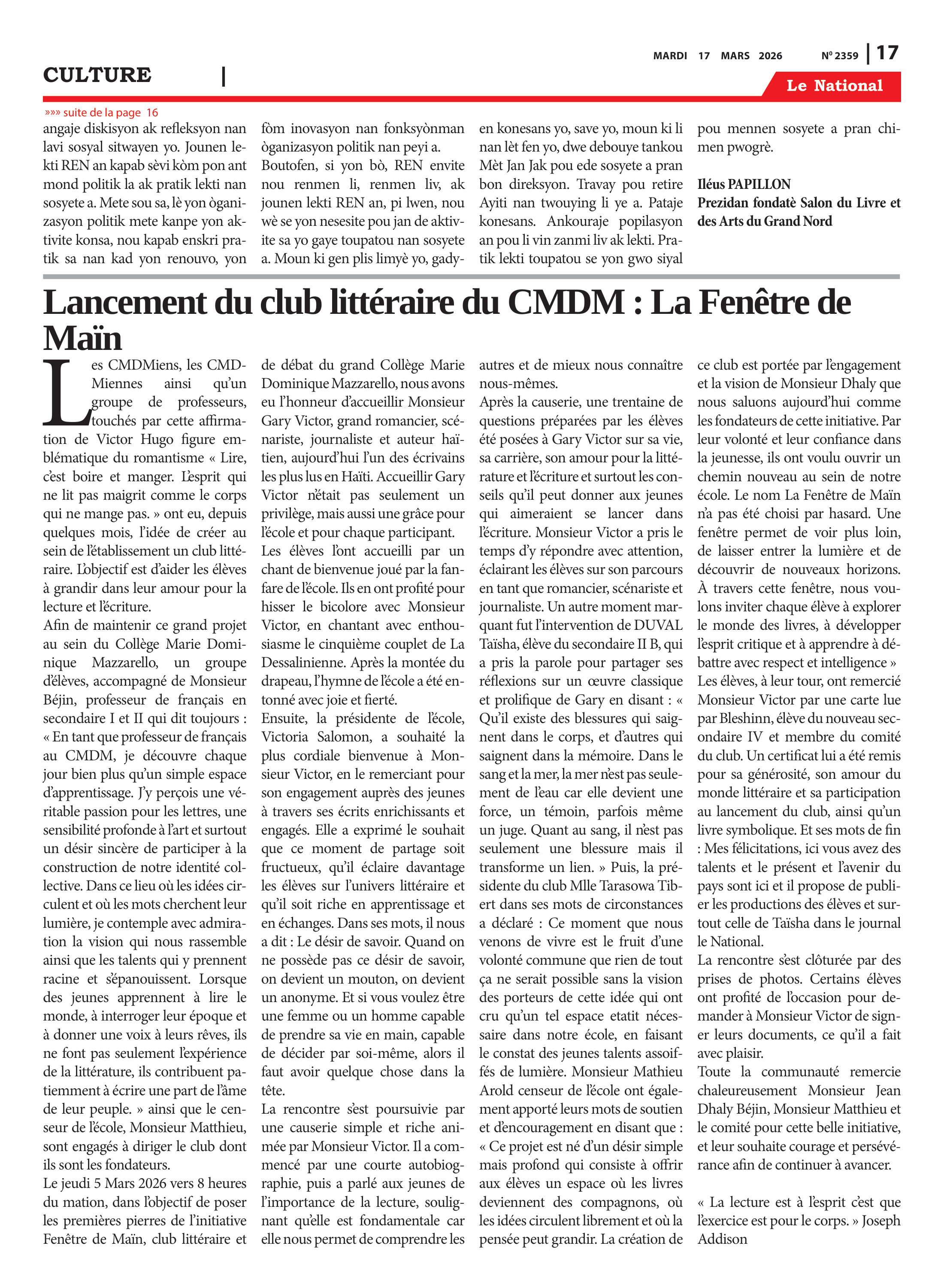Page 17 de l'édition 2359