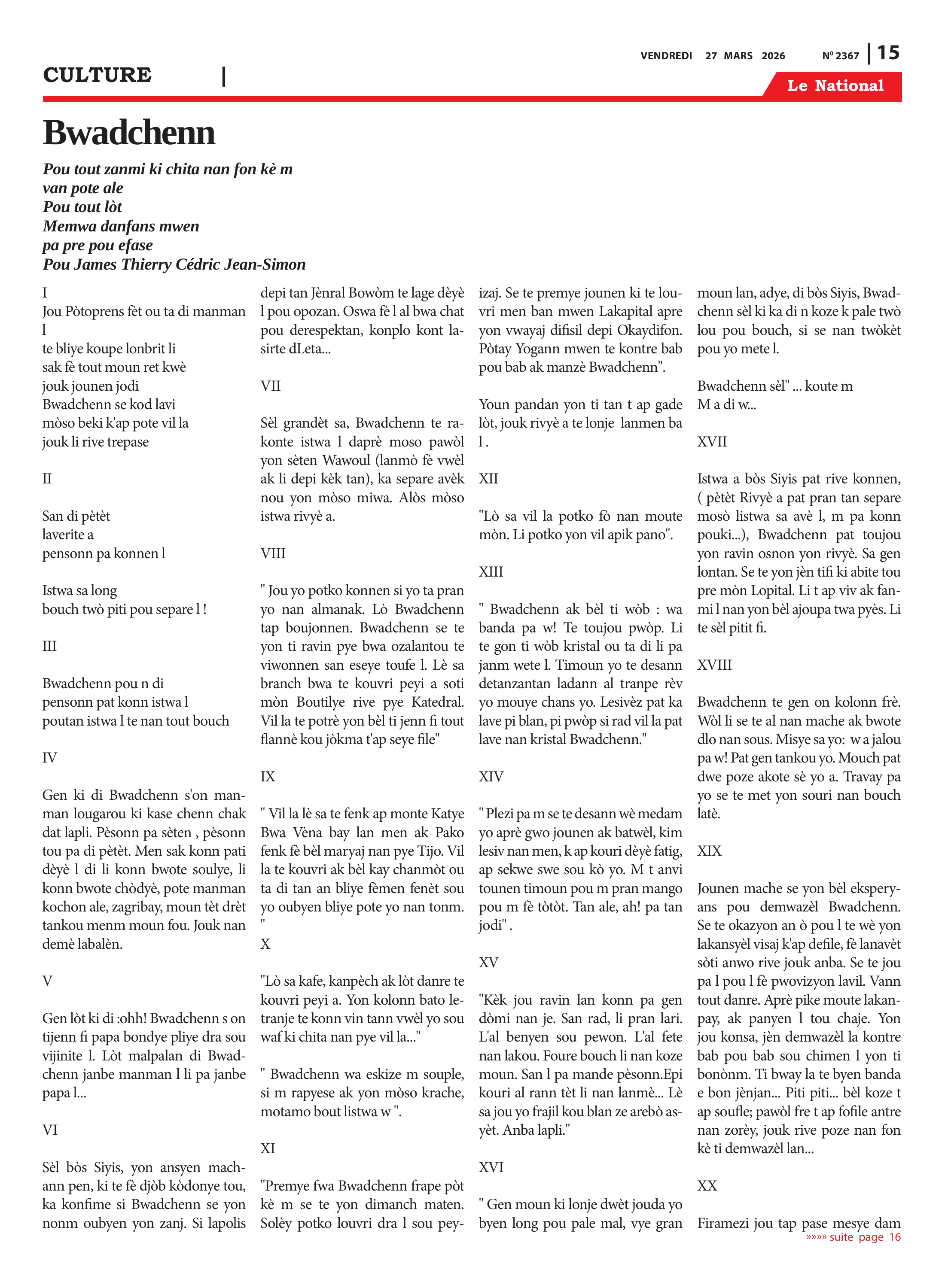 Page 15 de l'édition 2367