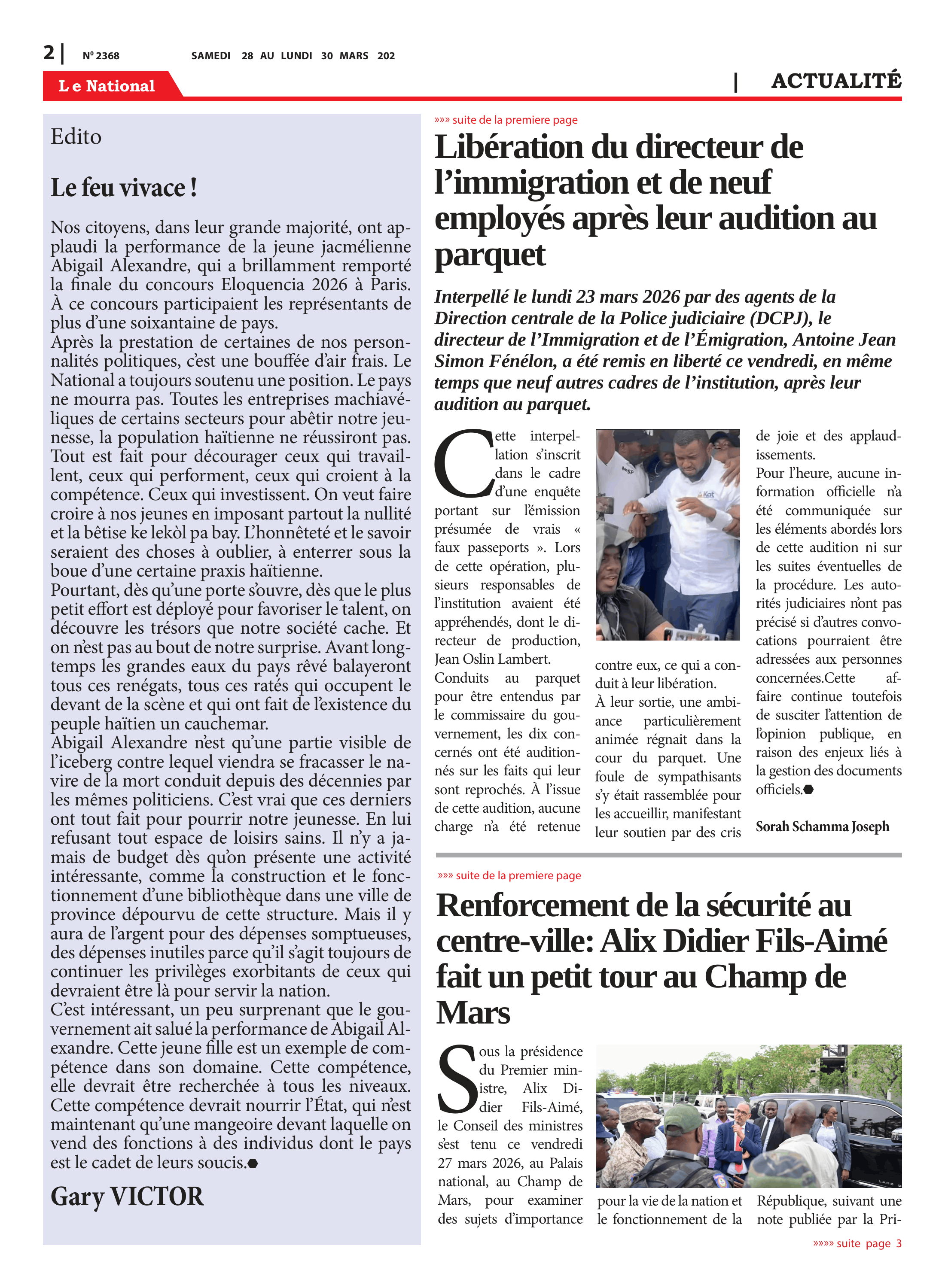 Page 2 de l'édition 2368