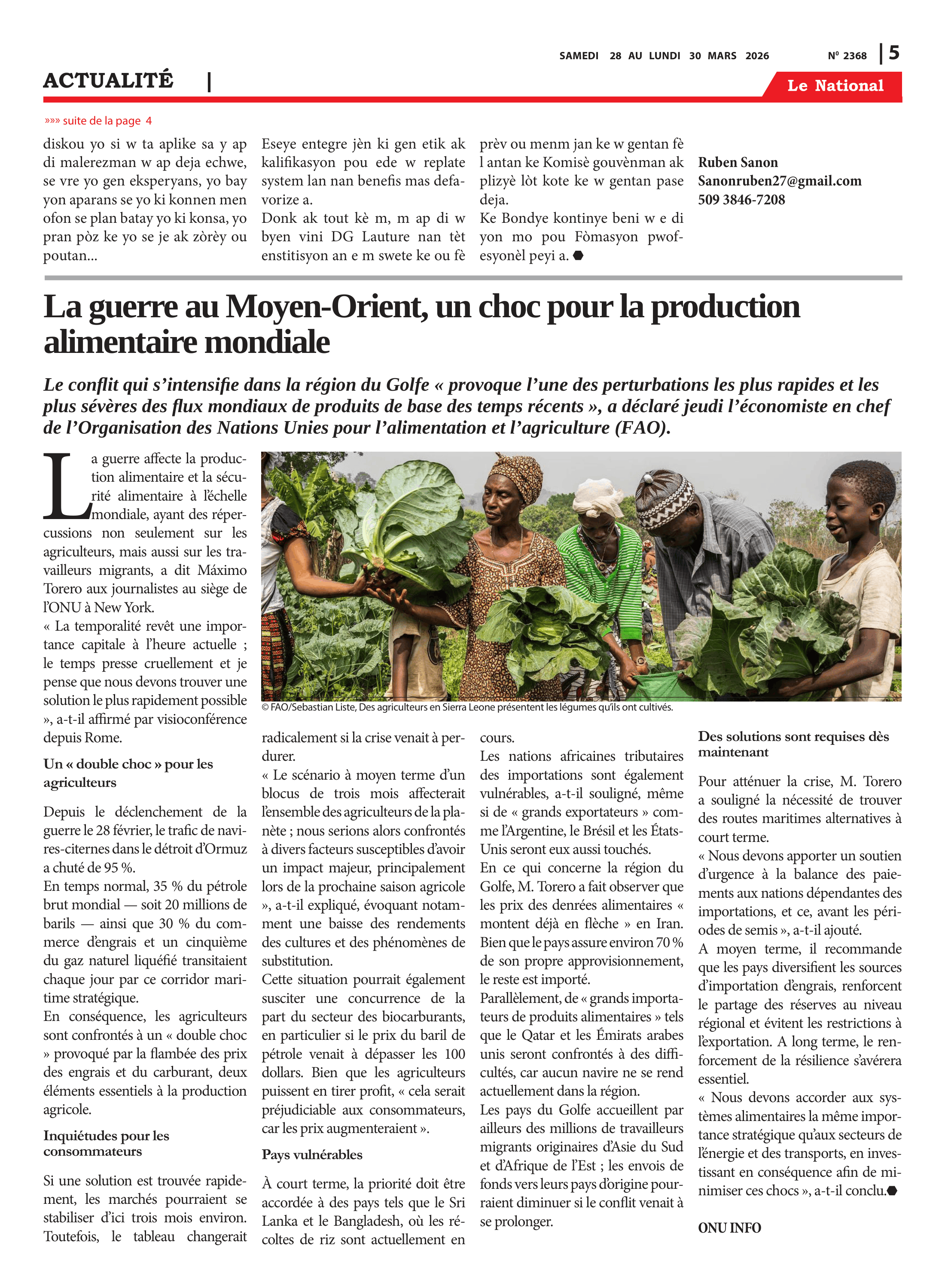 Page 5 de l'édition 2368