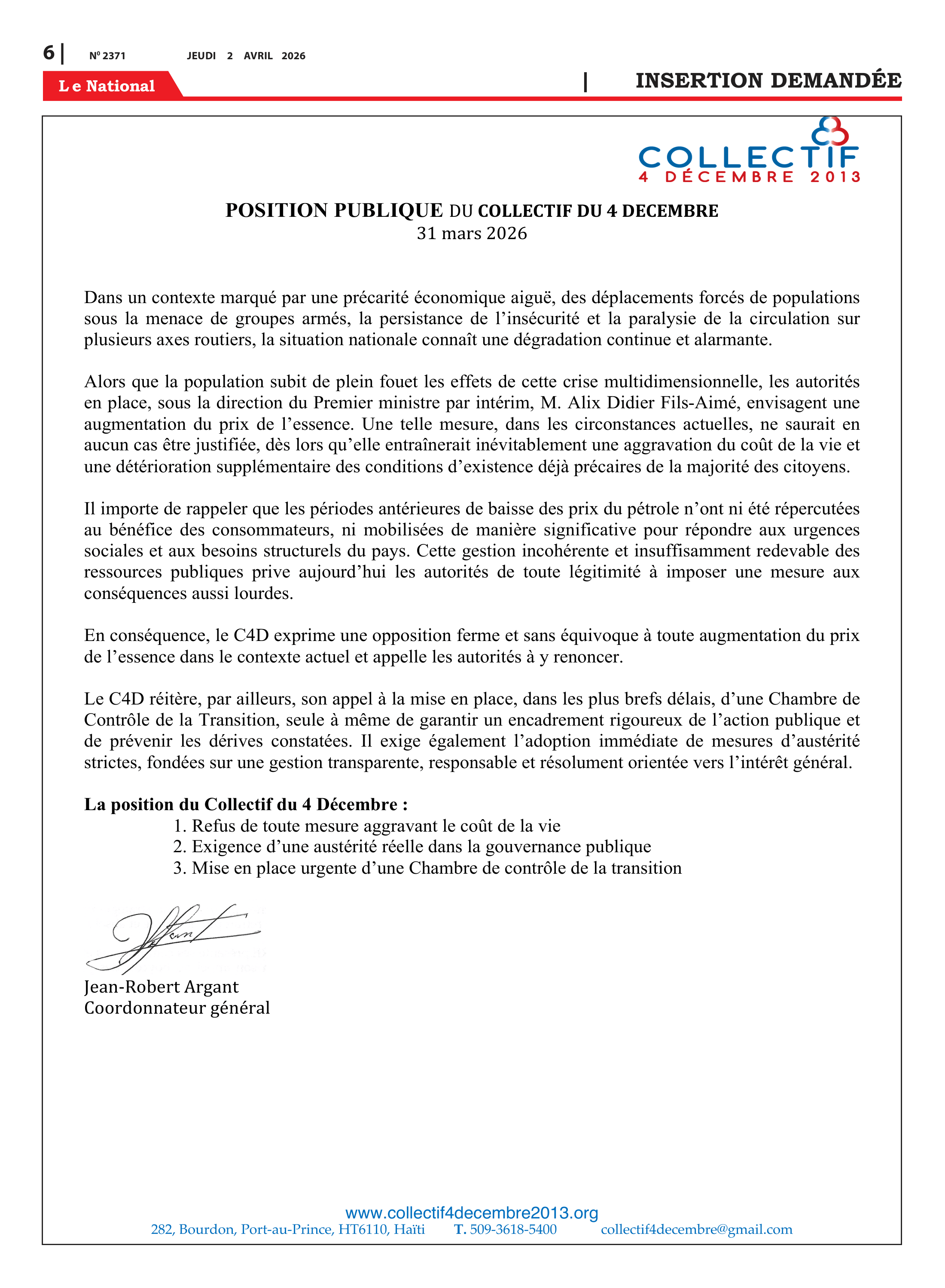 Page 6 de l'édition 2371