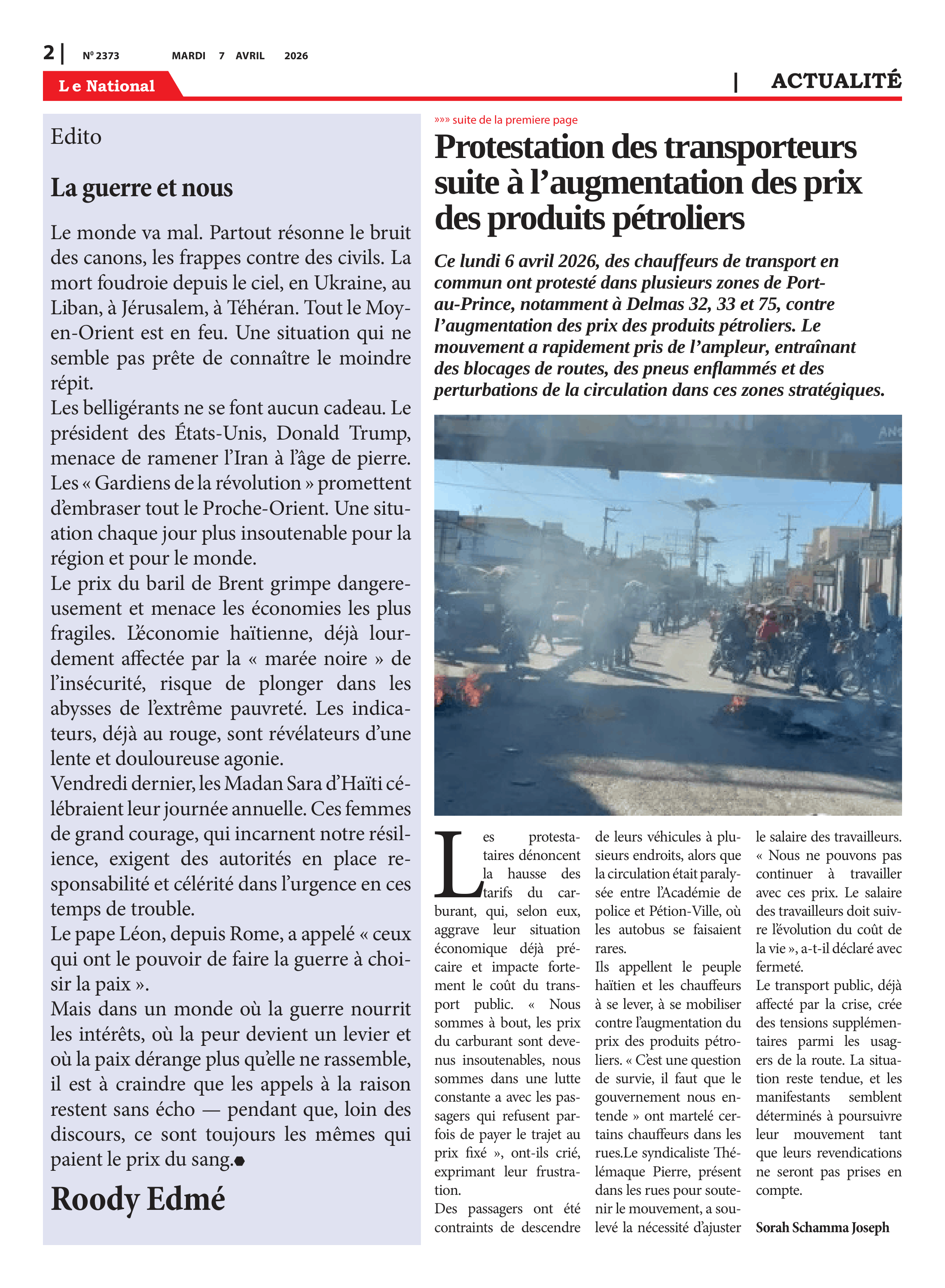 Page 2 de l'édition 2373