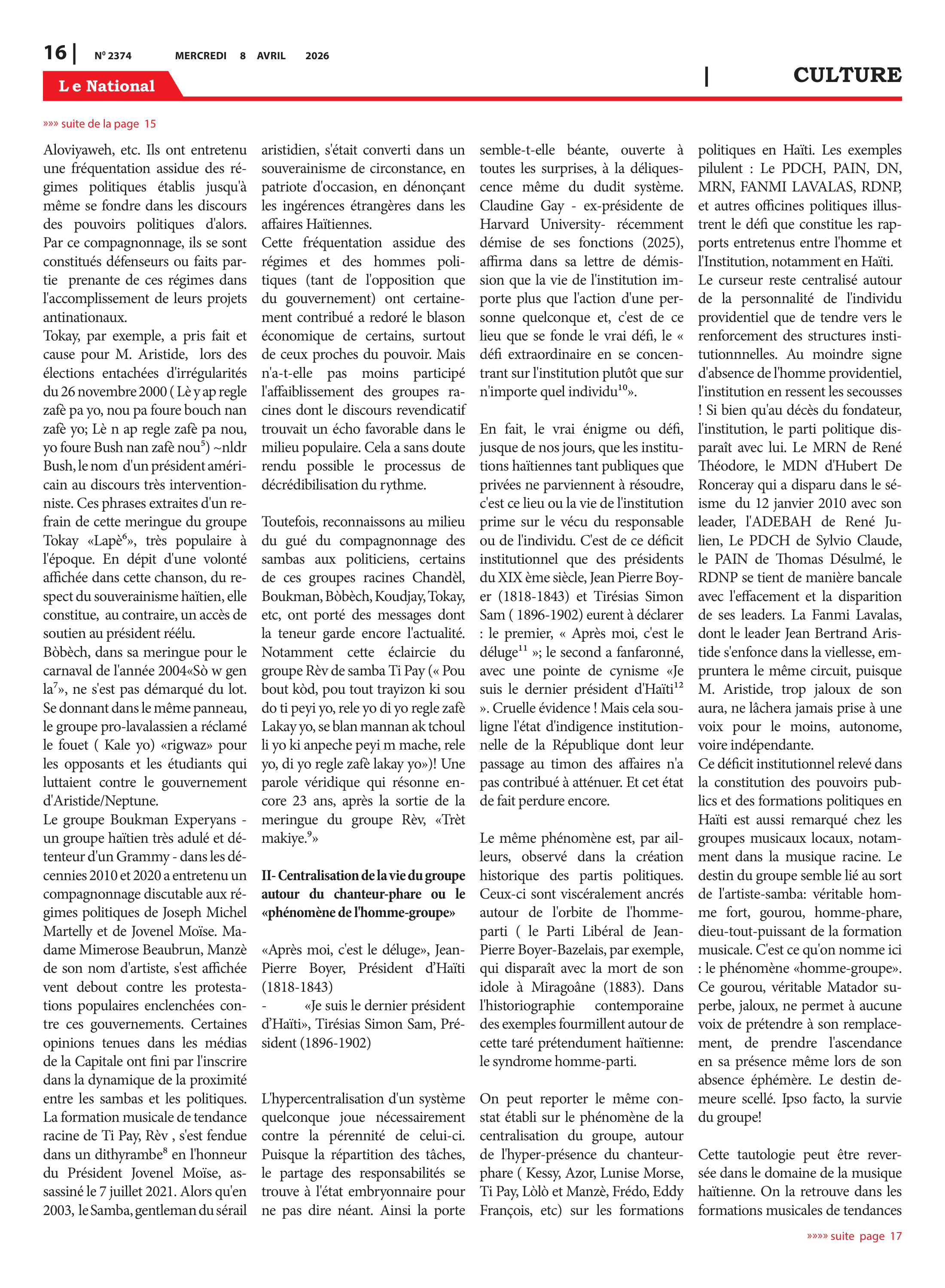 Page 16 de l'édition 2374