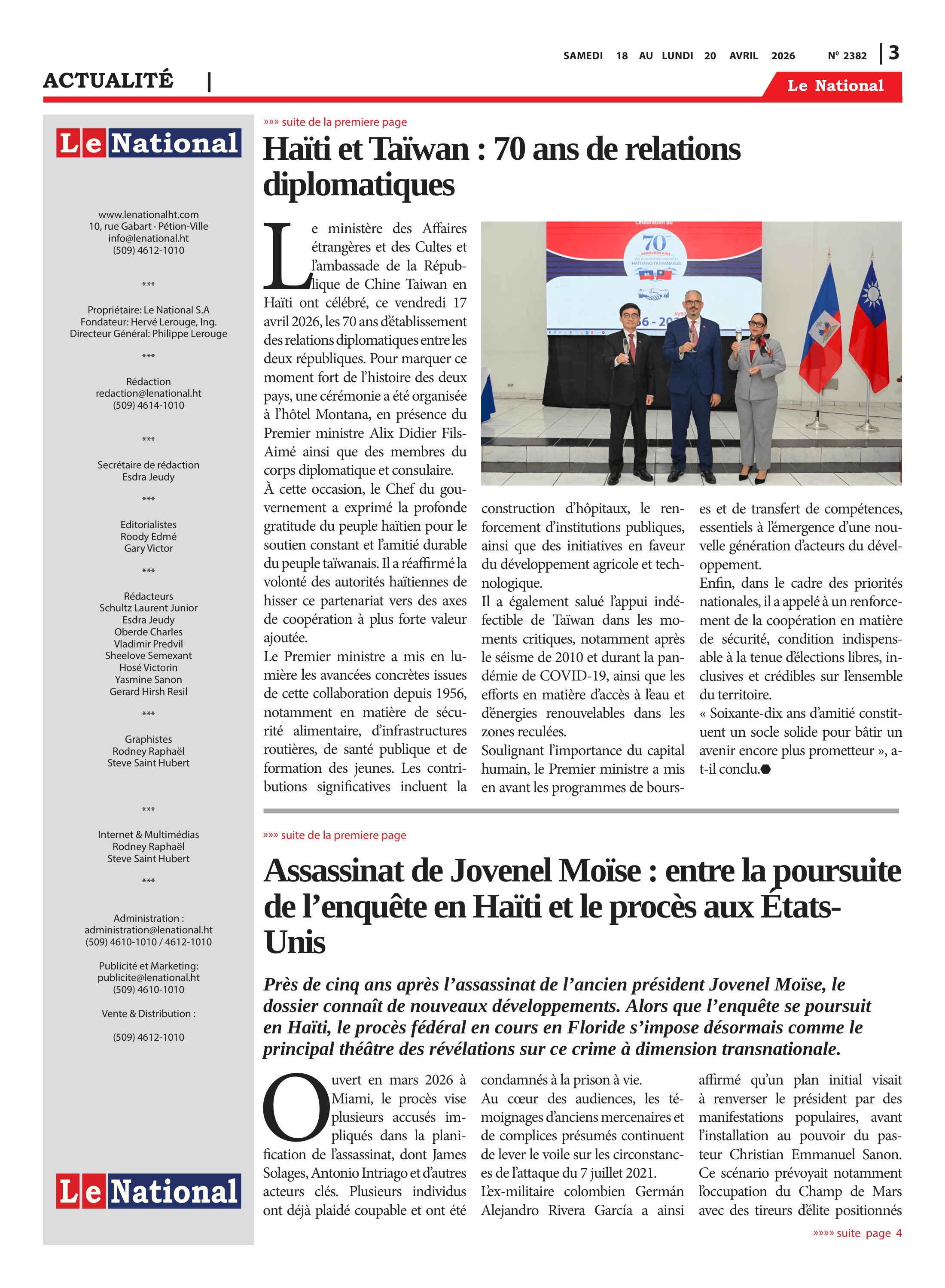 Page 3 de l'édition 2382