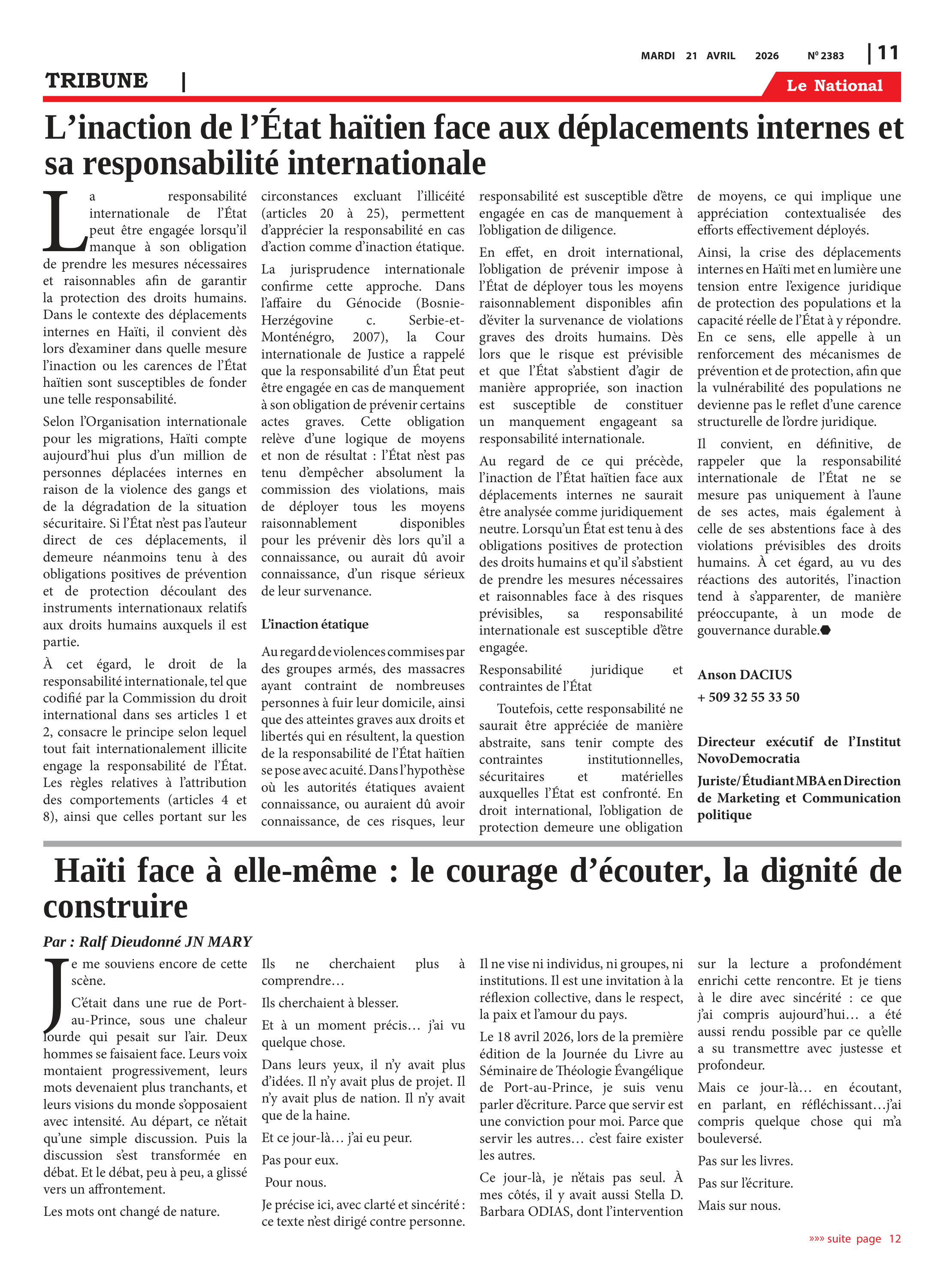 Page 11 de l'édition 2383