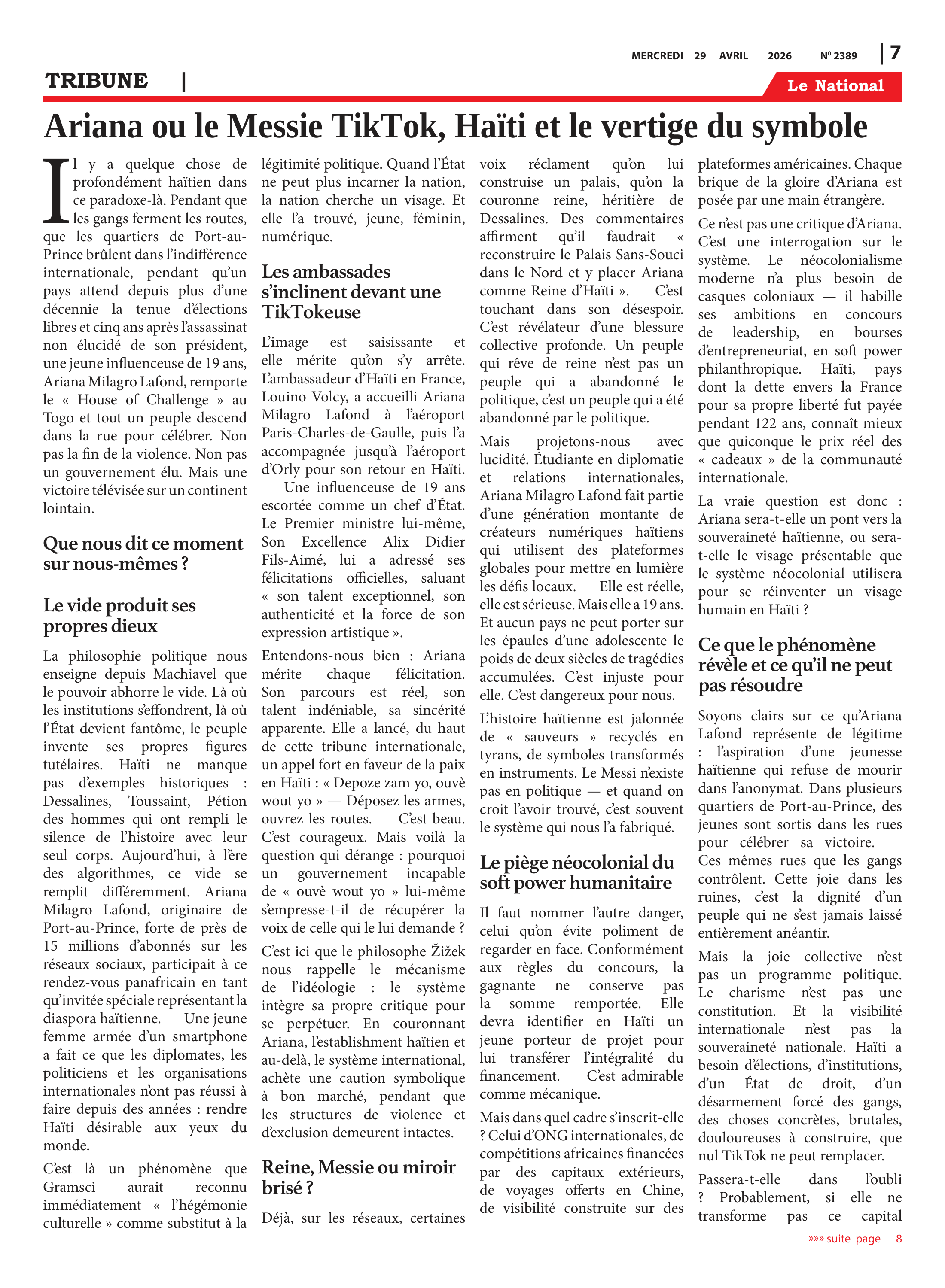 Page 7 de l'édition 2389