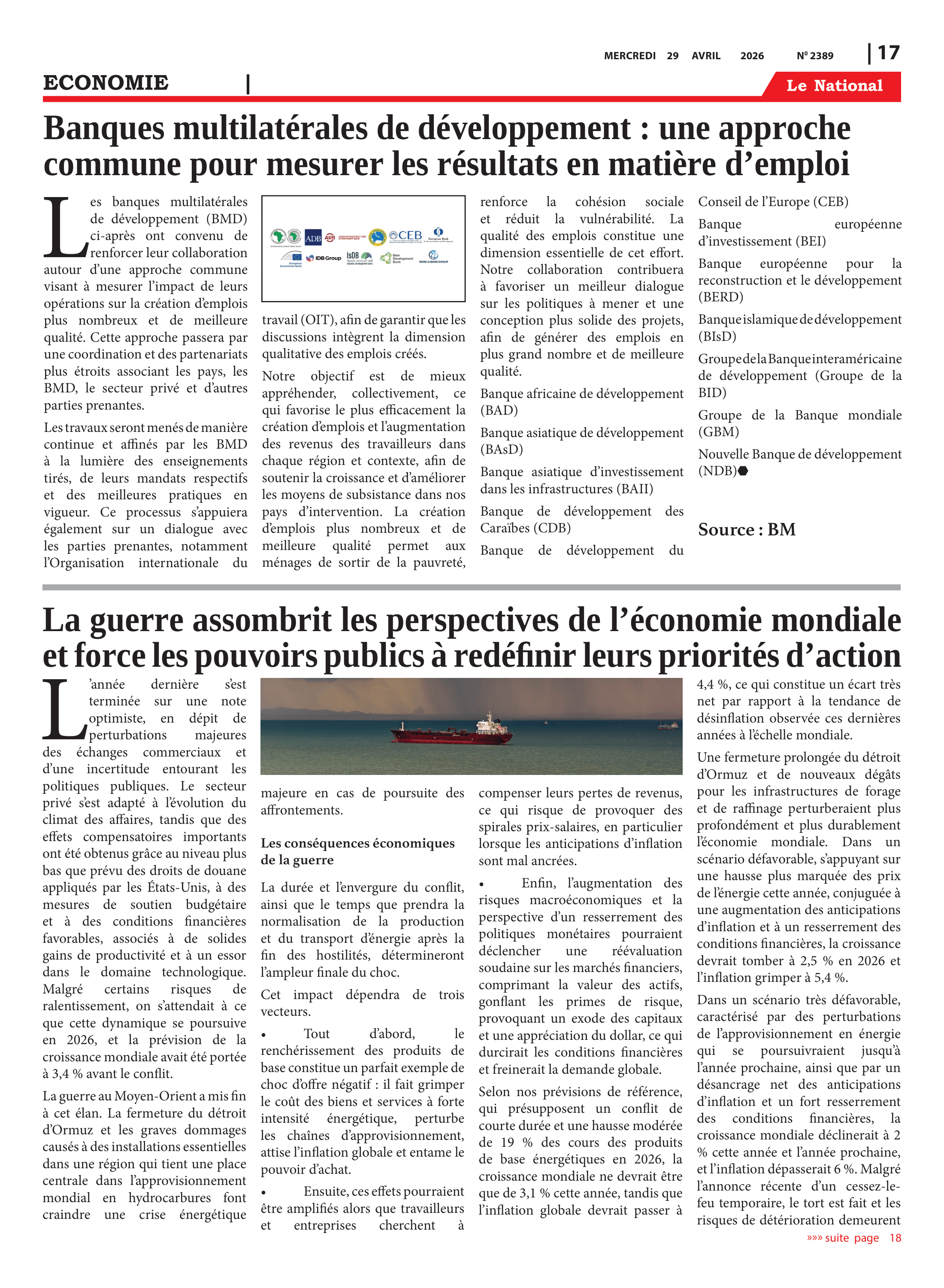Page 17 de l'édition 2389
