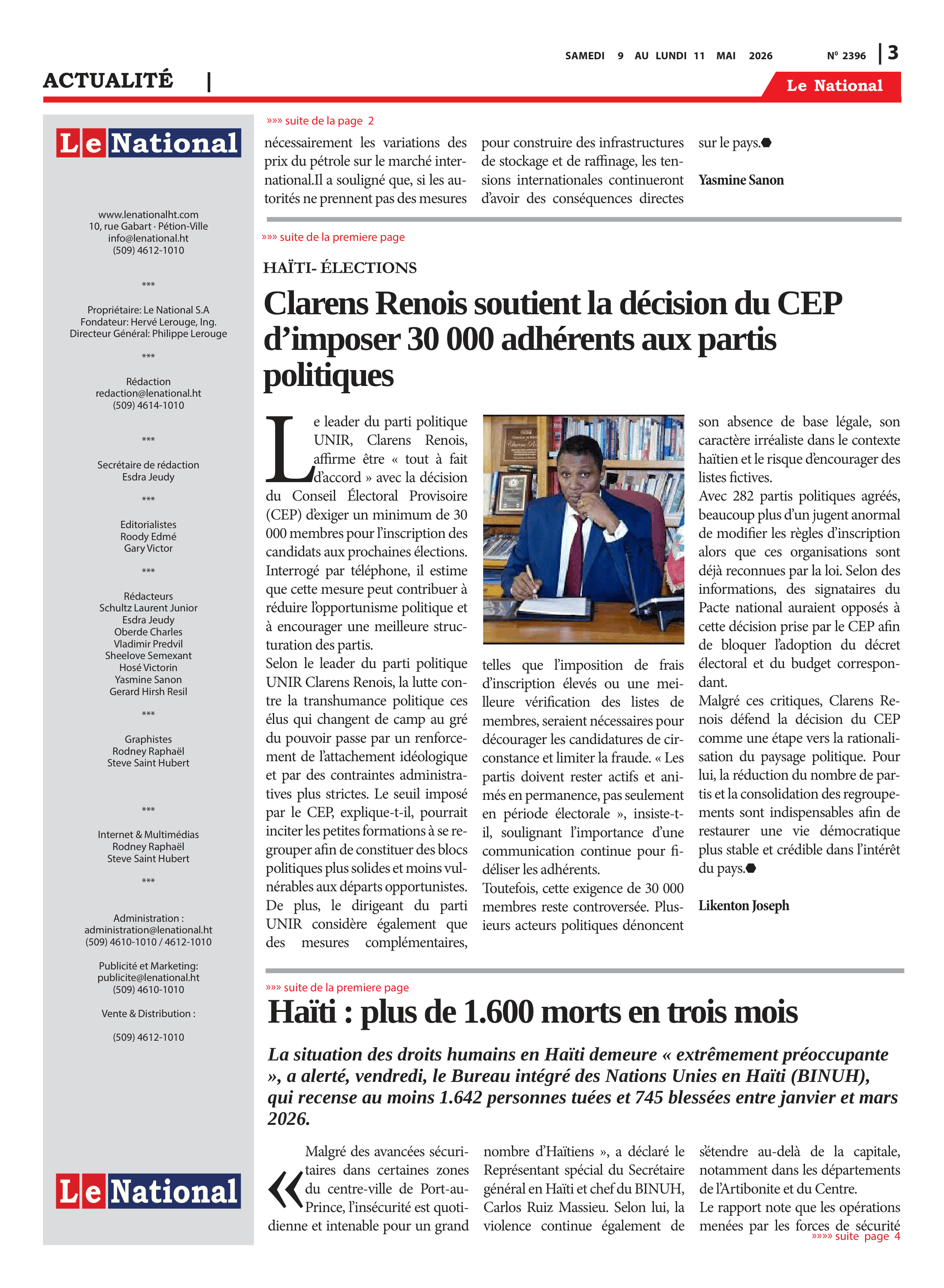 Page 3 de l'édition 2396
