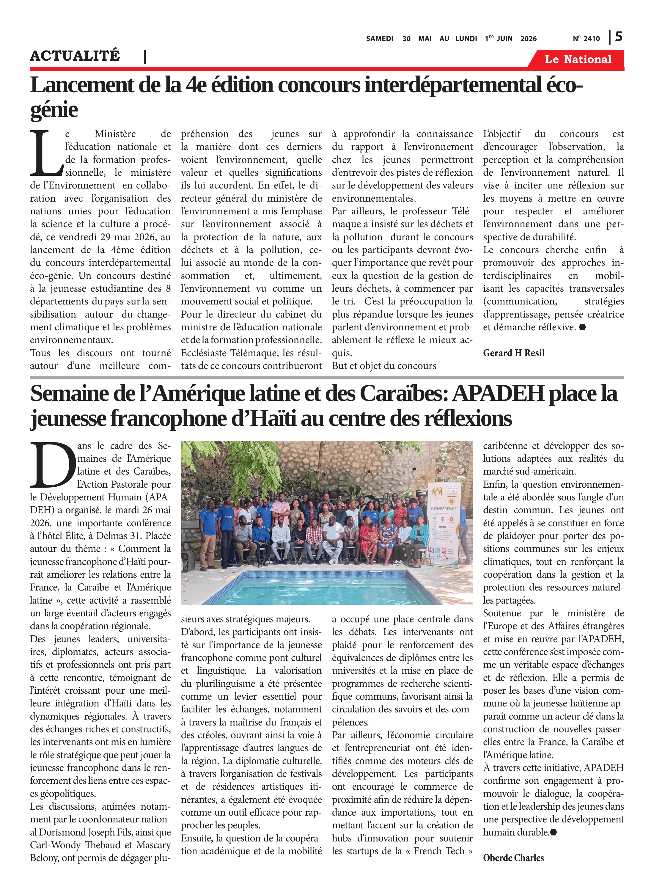Page 5 de l'édition 2410
