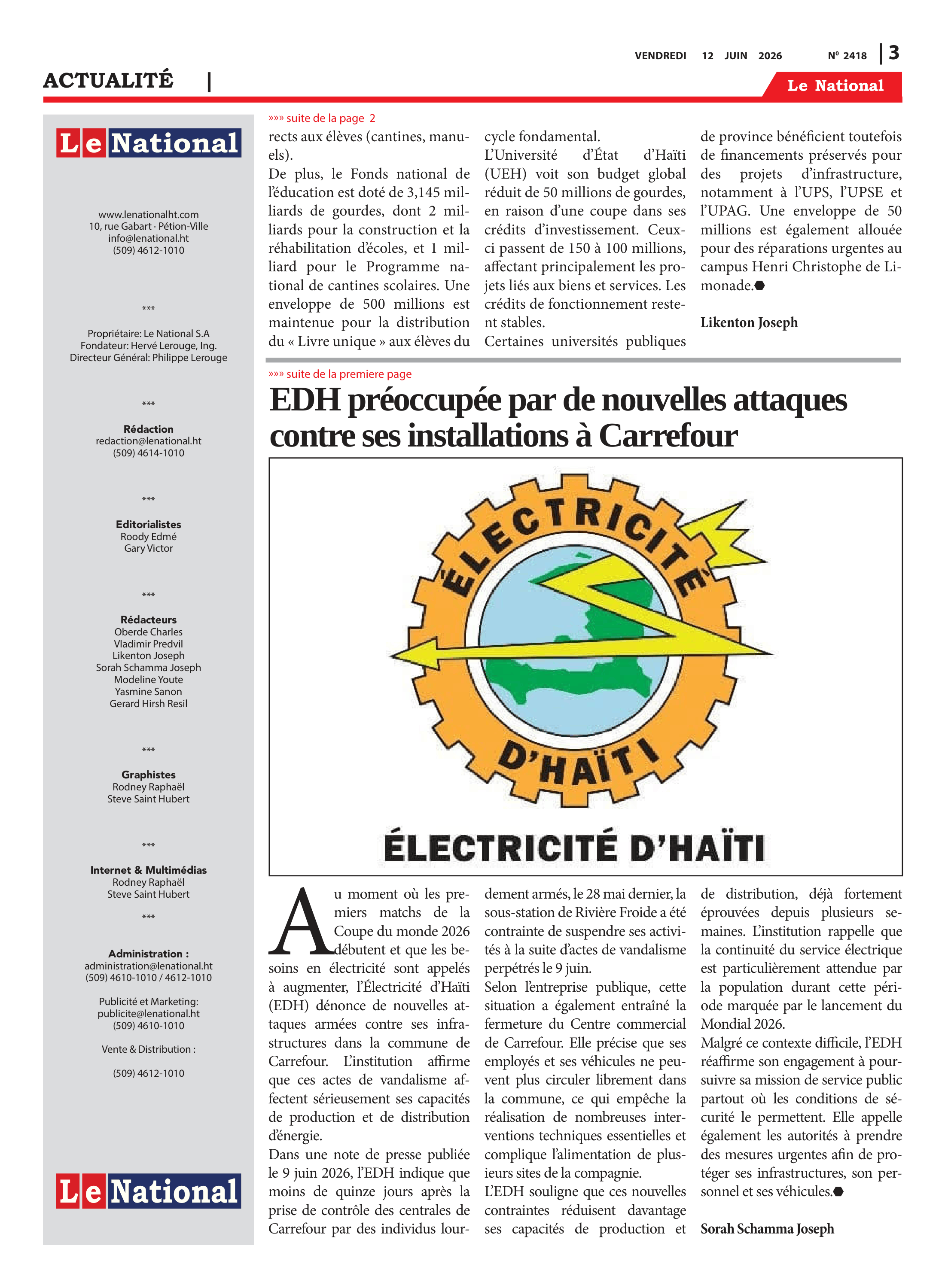 Page 3 de l'édition 2418