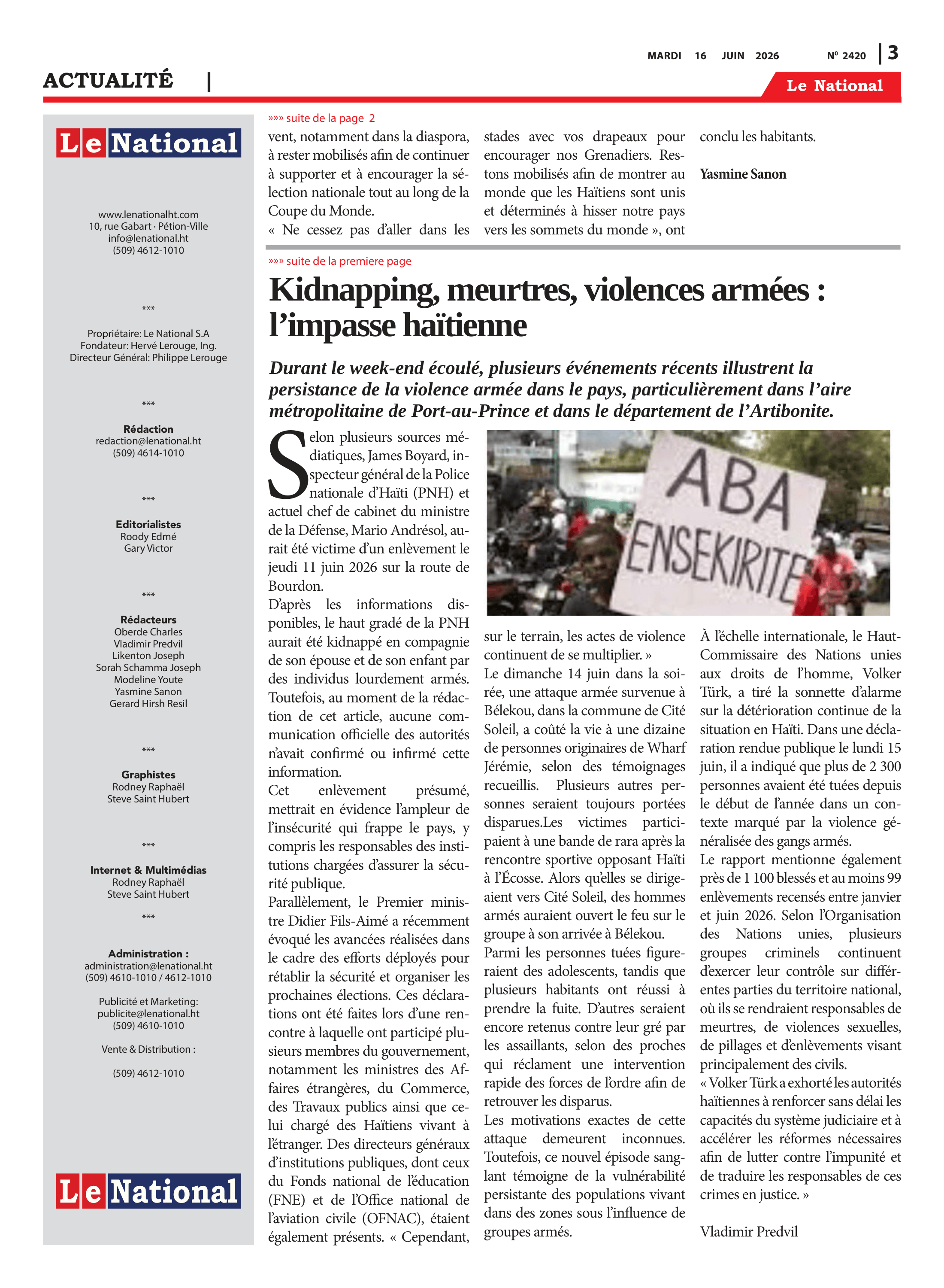 Page 3 de l'édition 2420