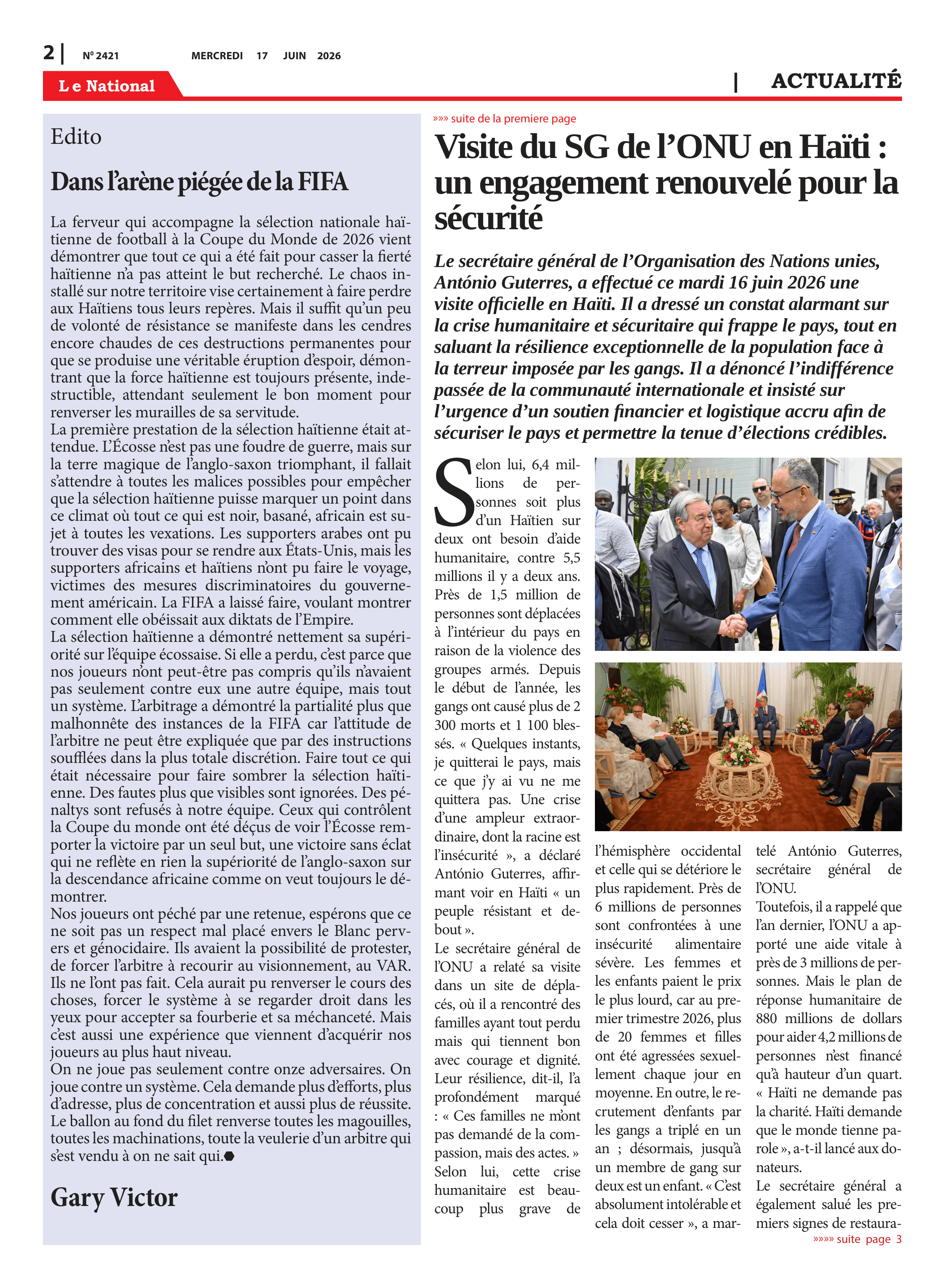 Page 2 de l'édition 2421