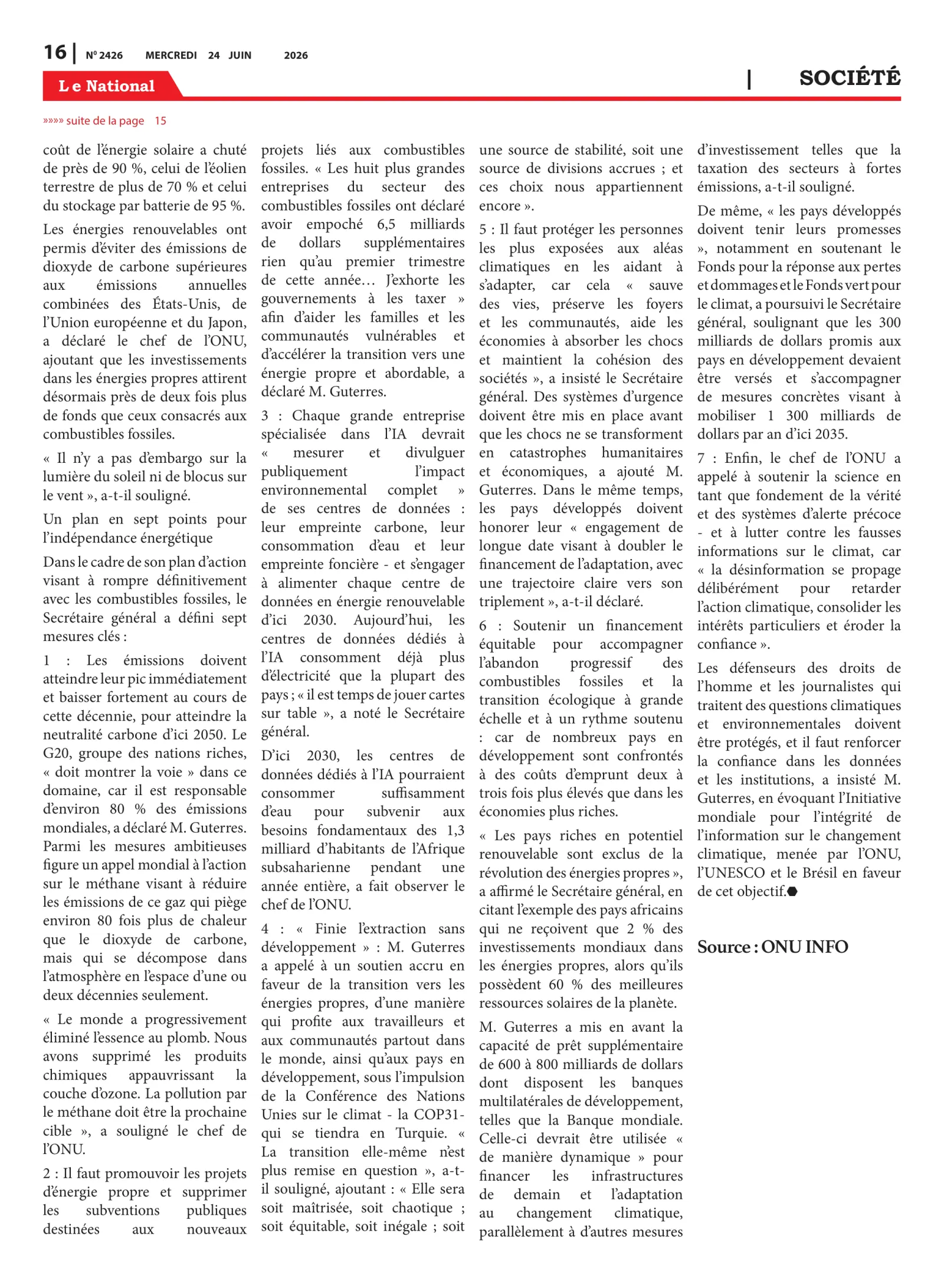 Page 16 de l'édition 2426