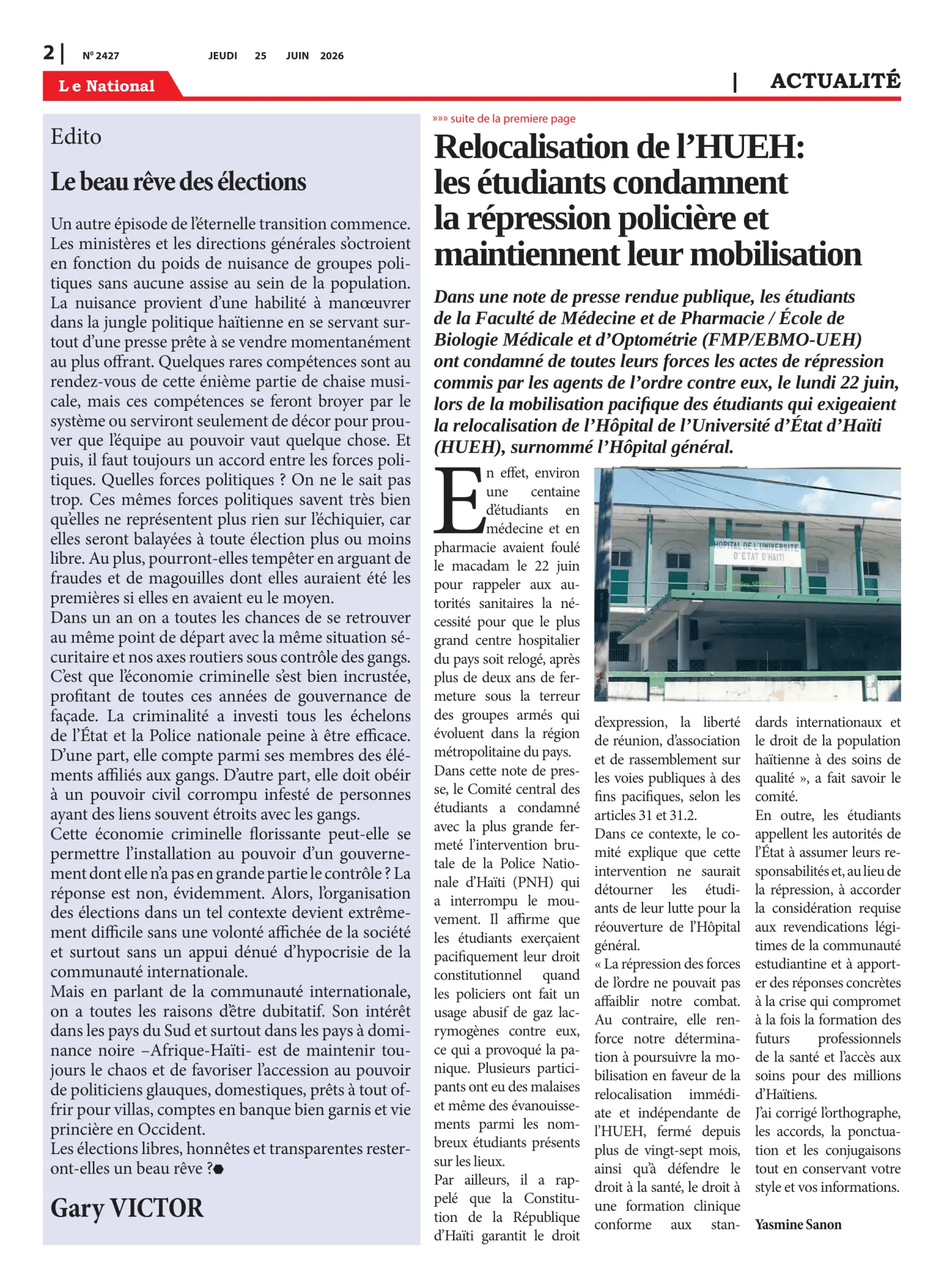 Page 2 de l'édition 2427