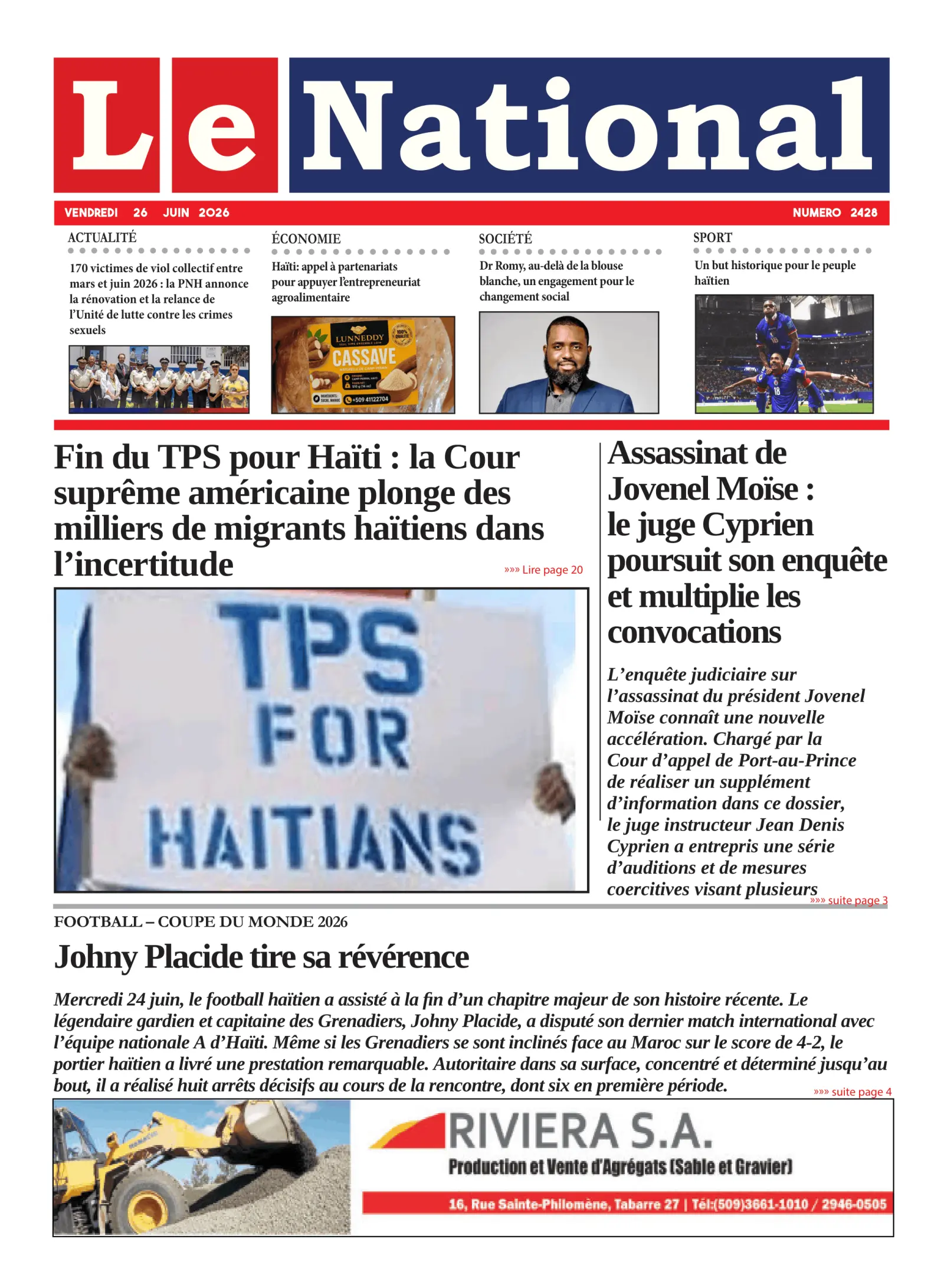 Page 1 de l'édition 2428