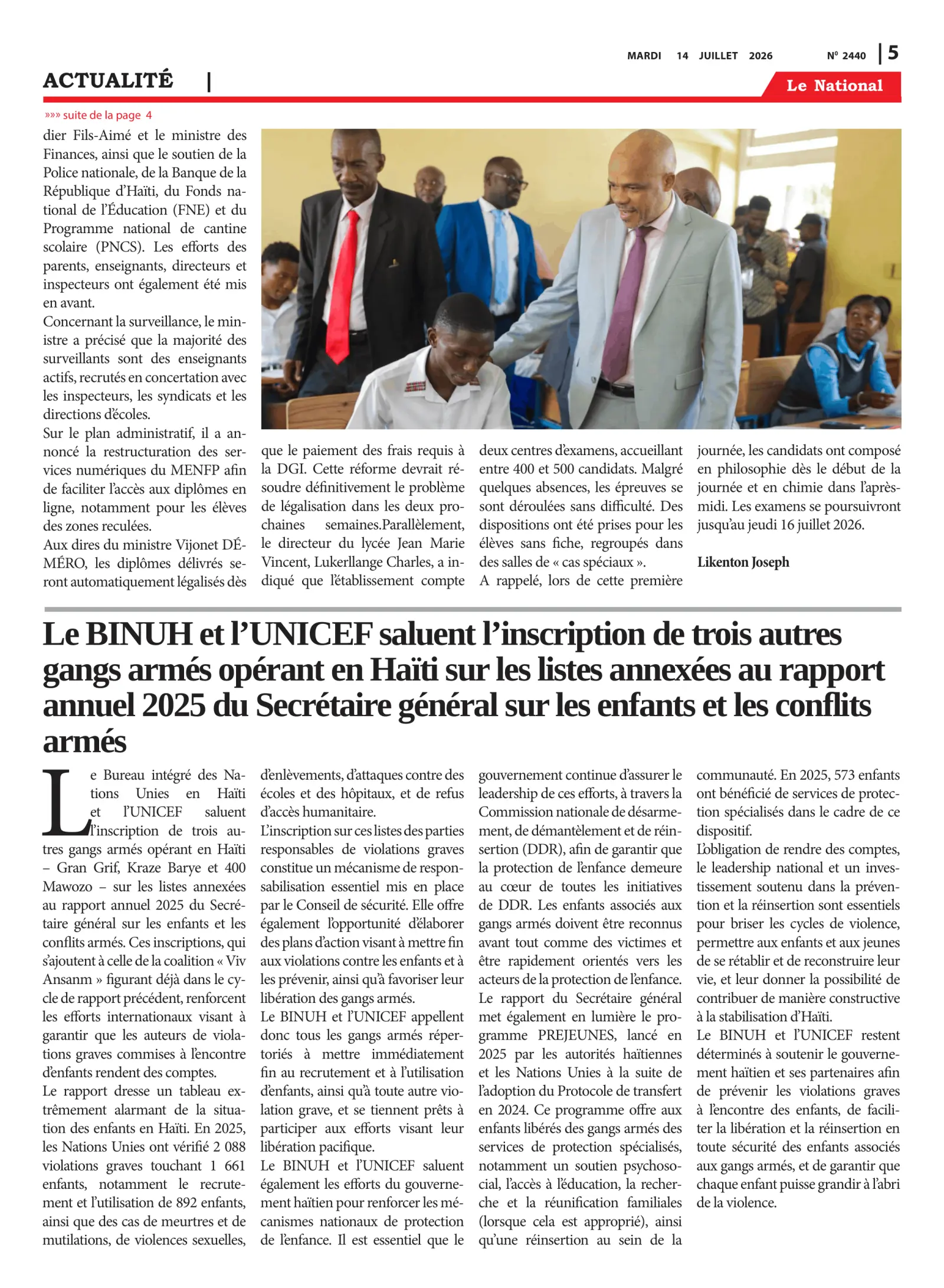 Page 5 de l'édition 2440