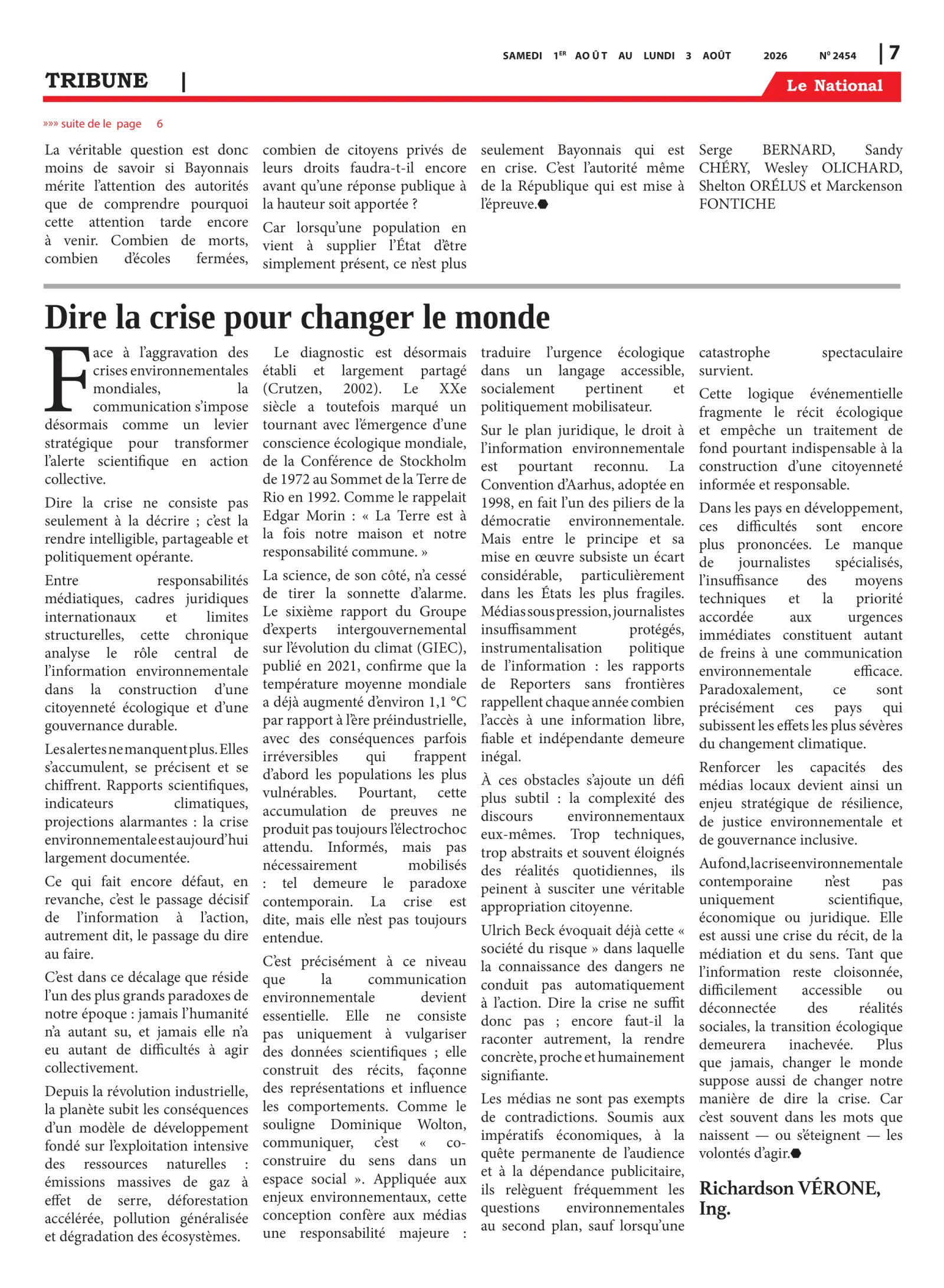 Page 7 de l'édition 2454