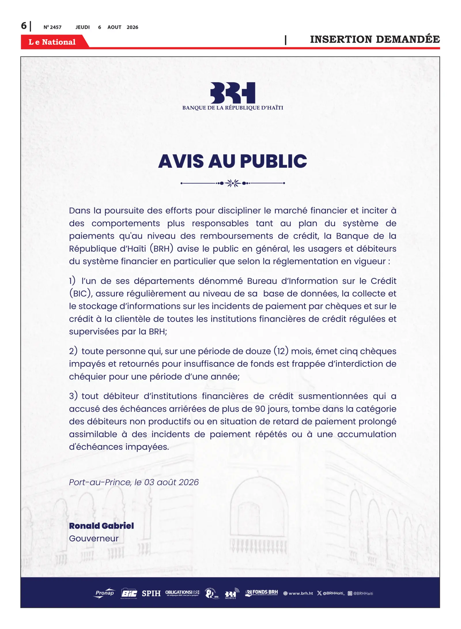 Page 6 de l'édition 2457