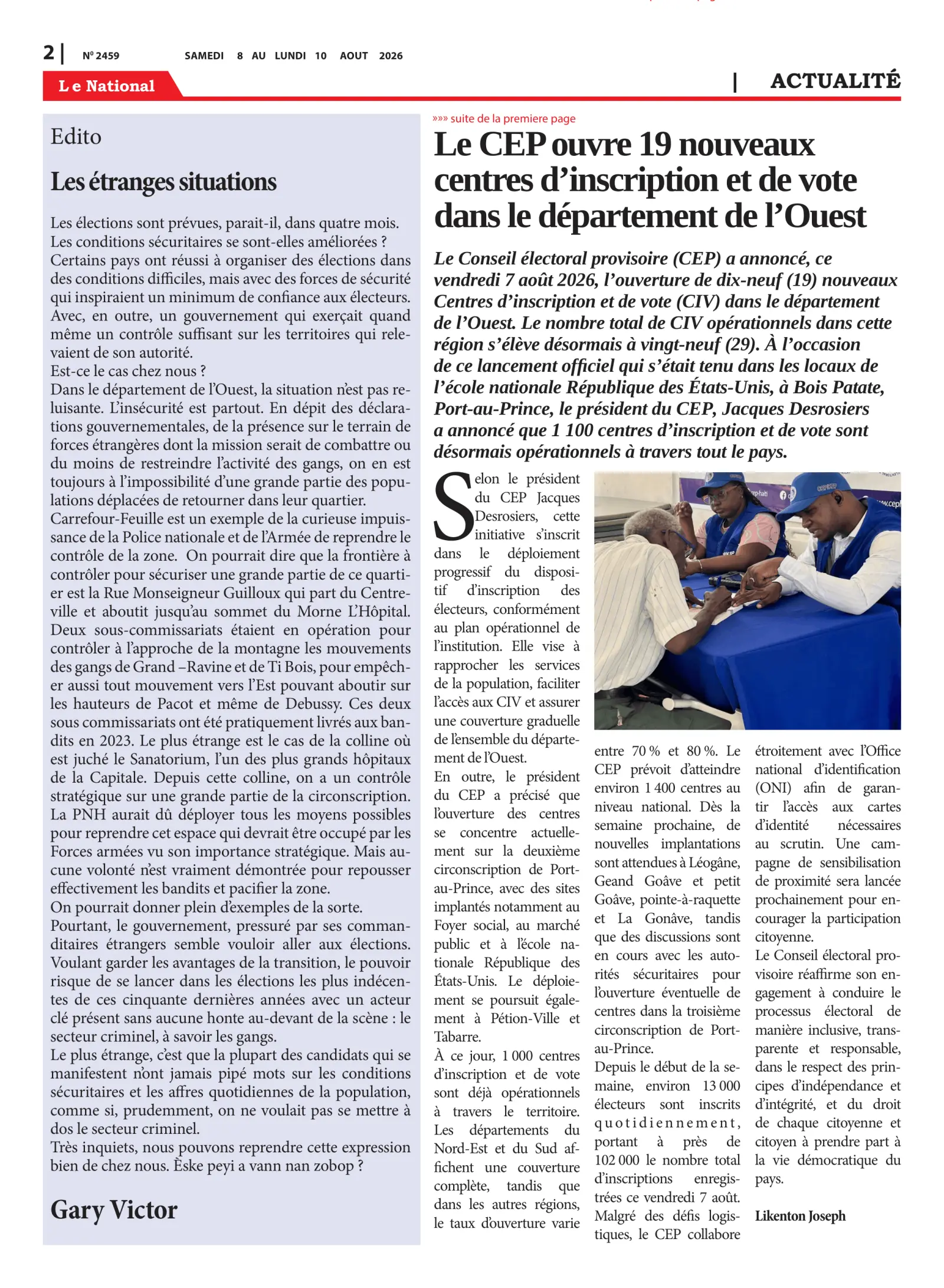 Page 2 de l'édition 2459