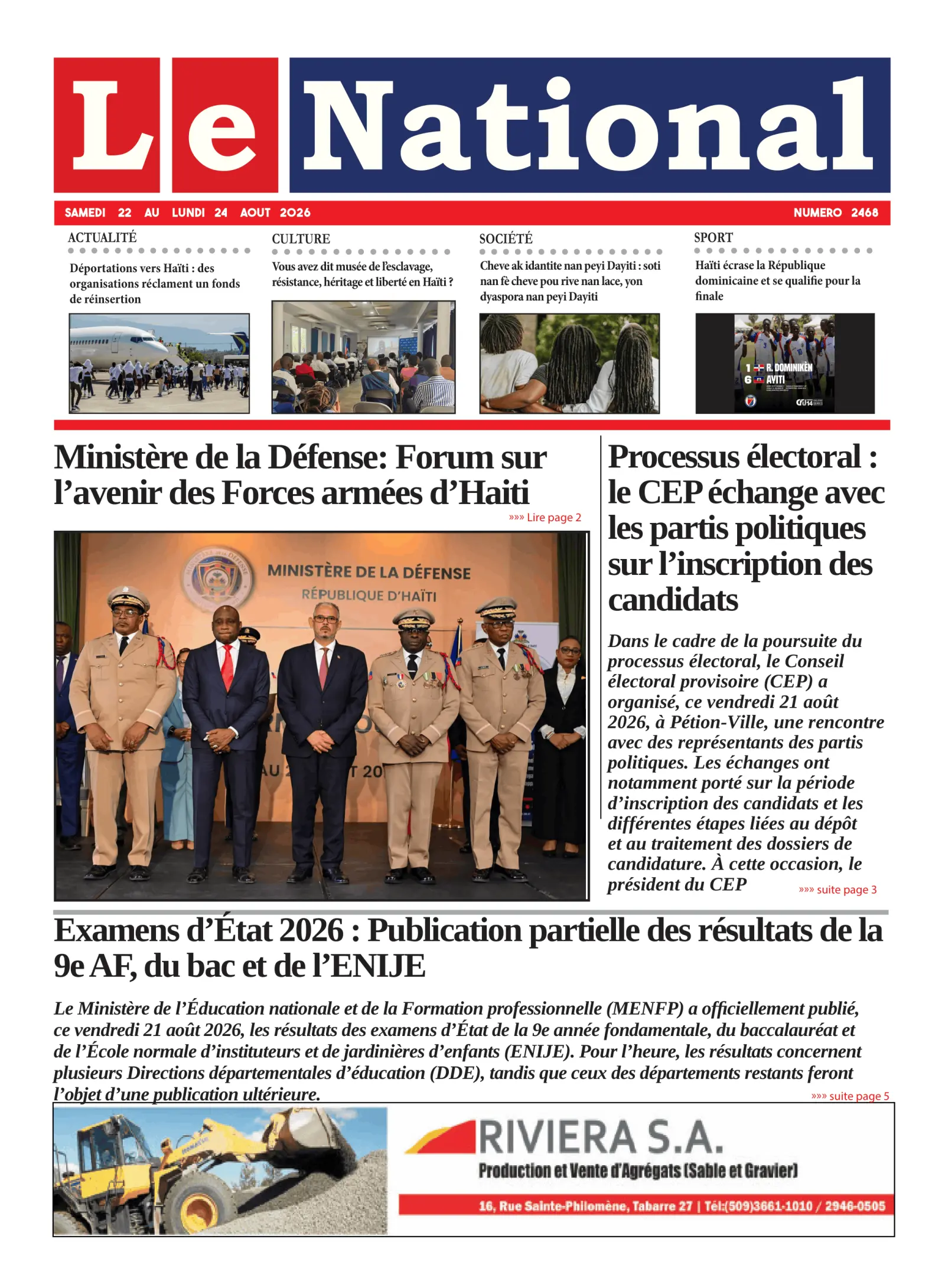 Page 1 de l'édition 2468