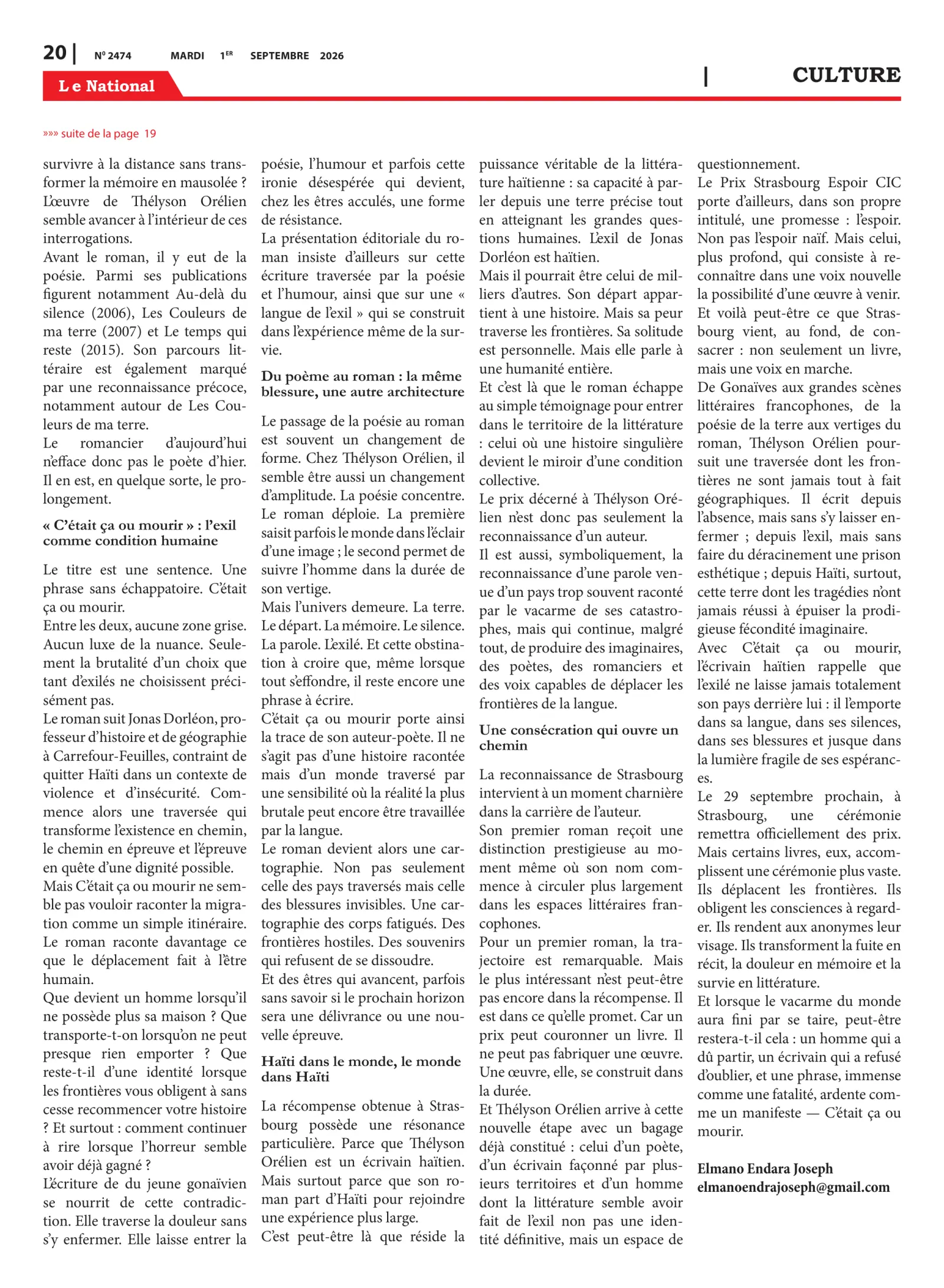 Page 20 de l'édition 2474